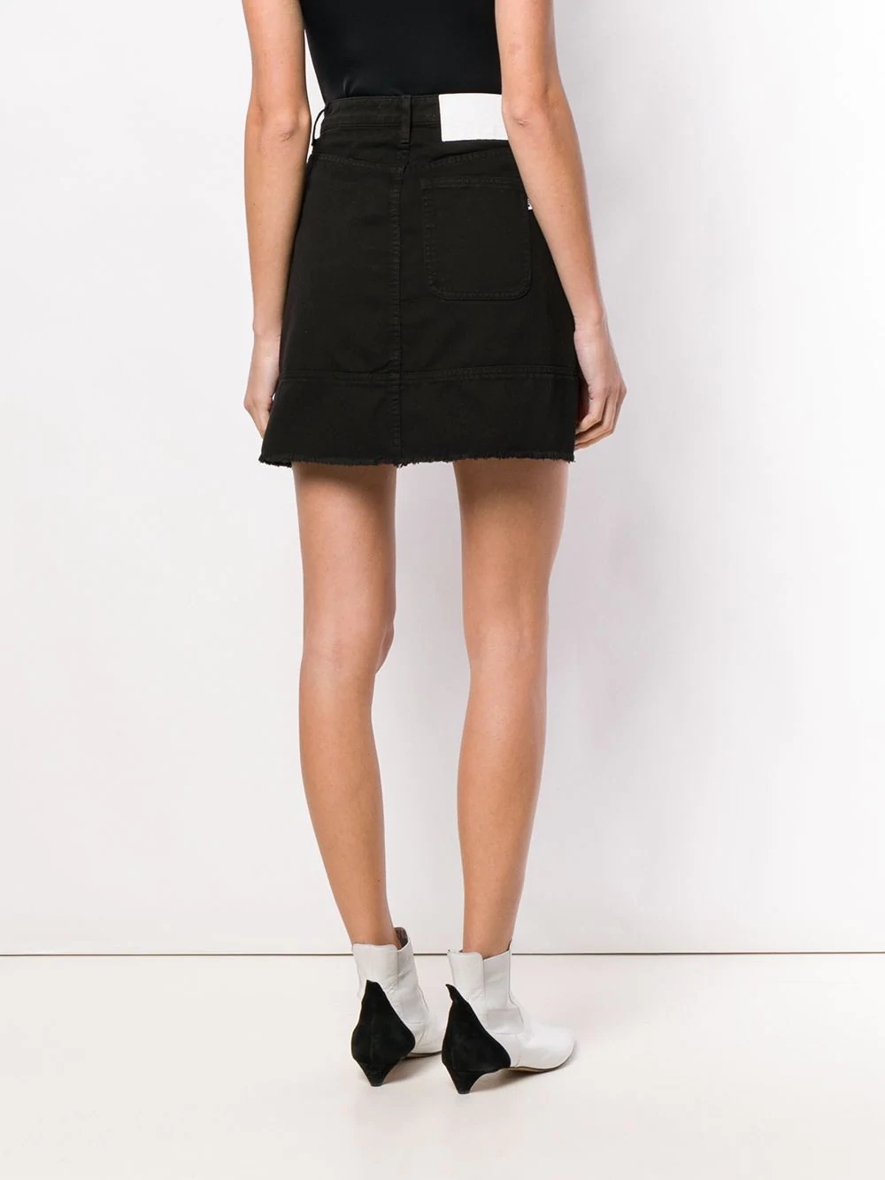 frayed bottom denim skirt - 4