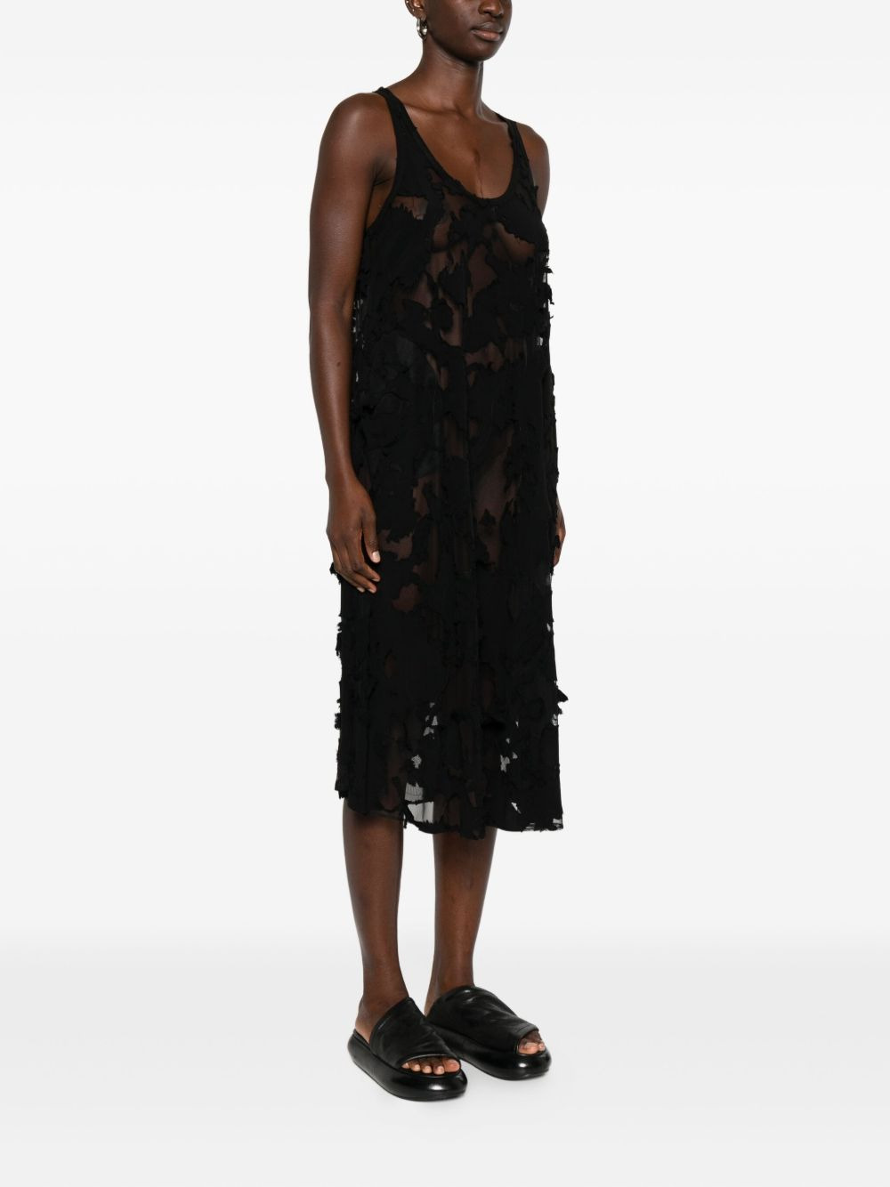 scoop neck midi dress - 3