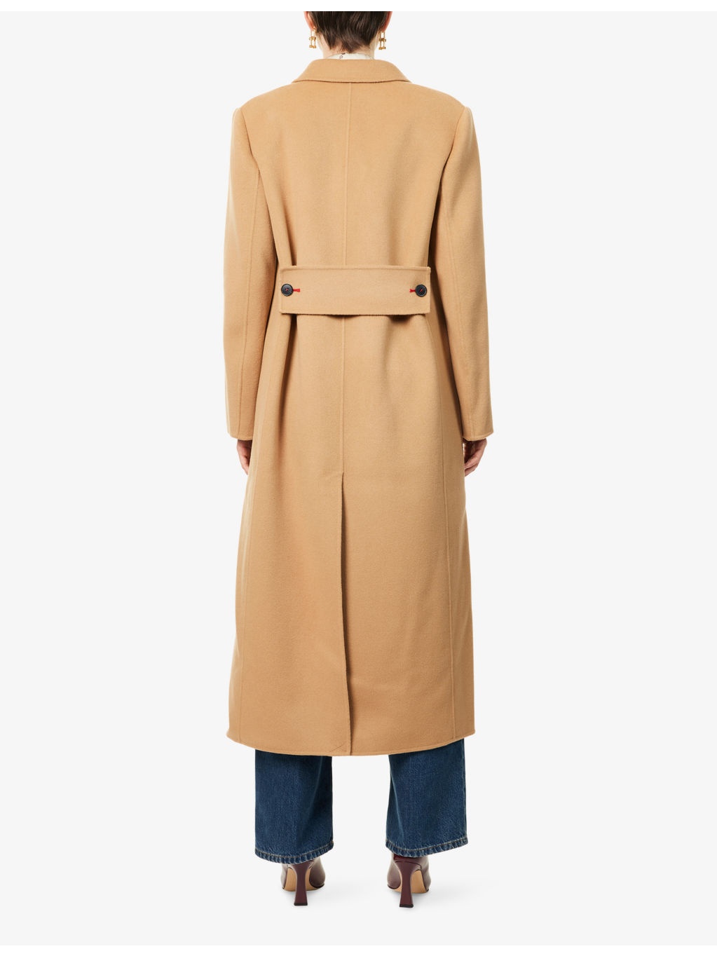 Double Faced Peak-Lapels Wool And Cashmere Coat - 4