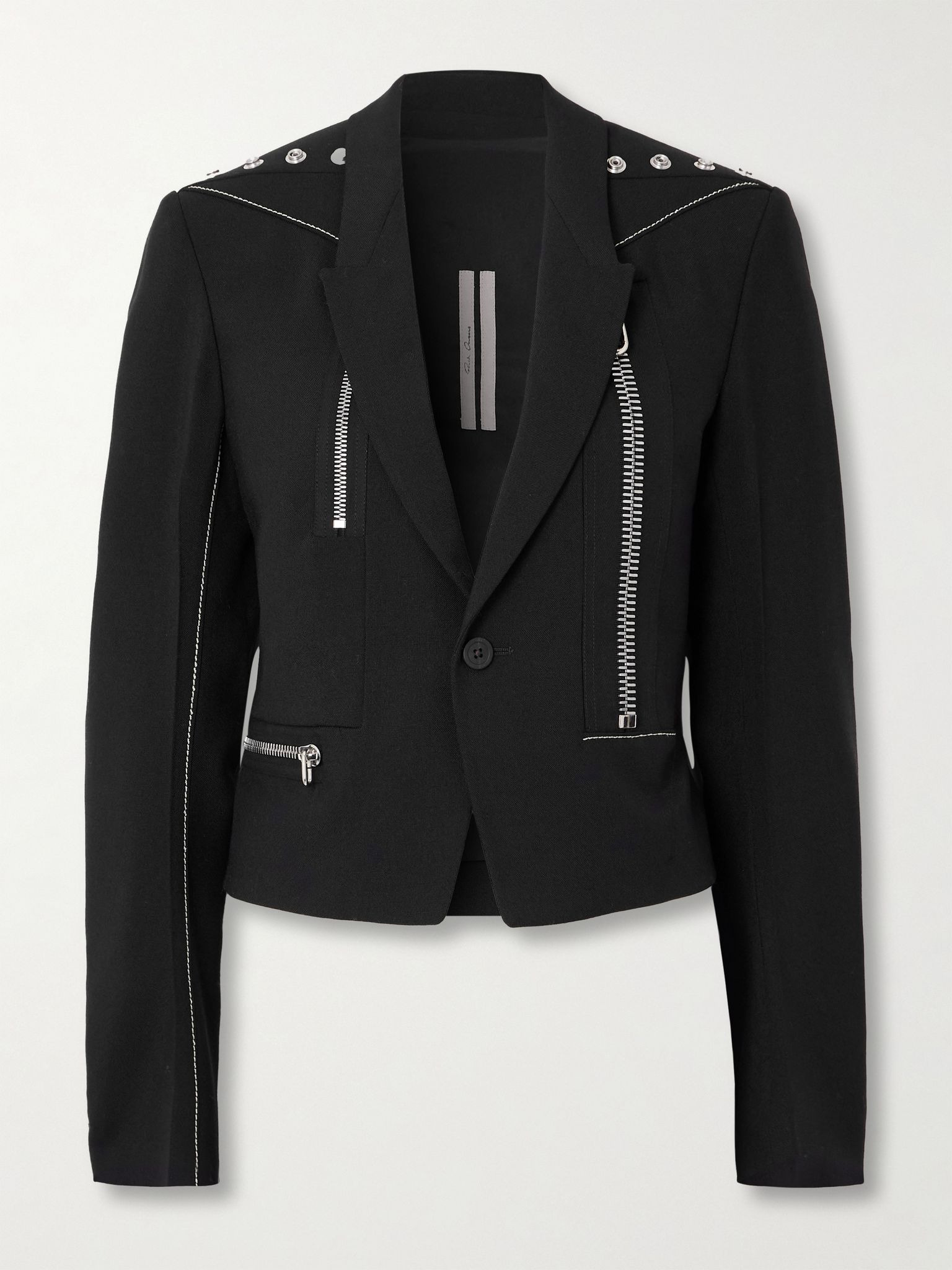 Alice embellished grain de poudre wool jacket Black - 1