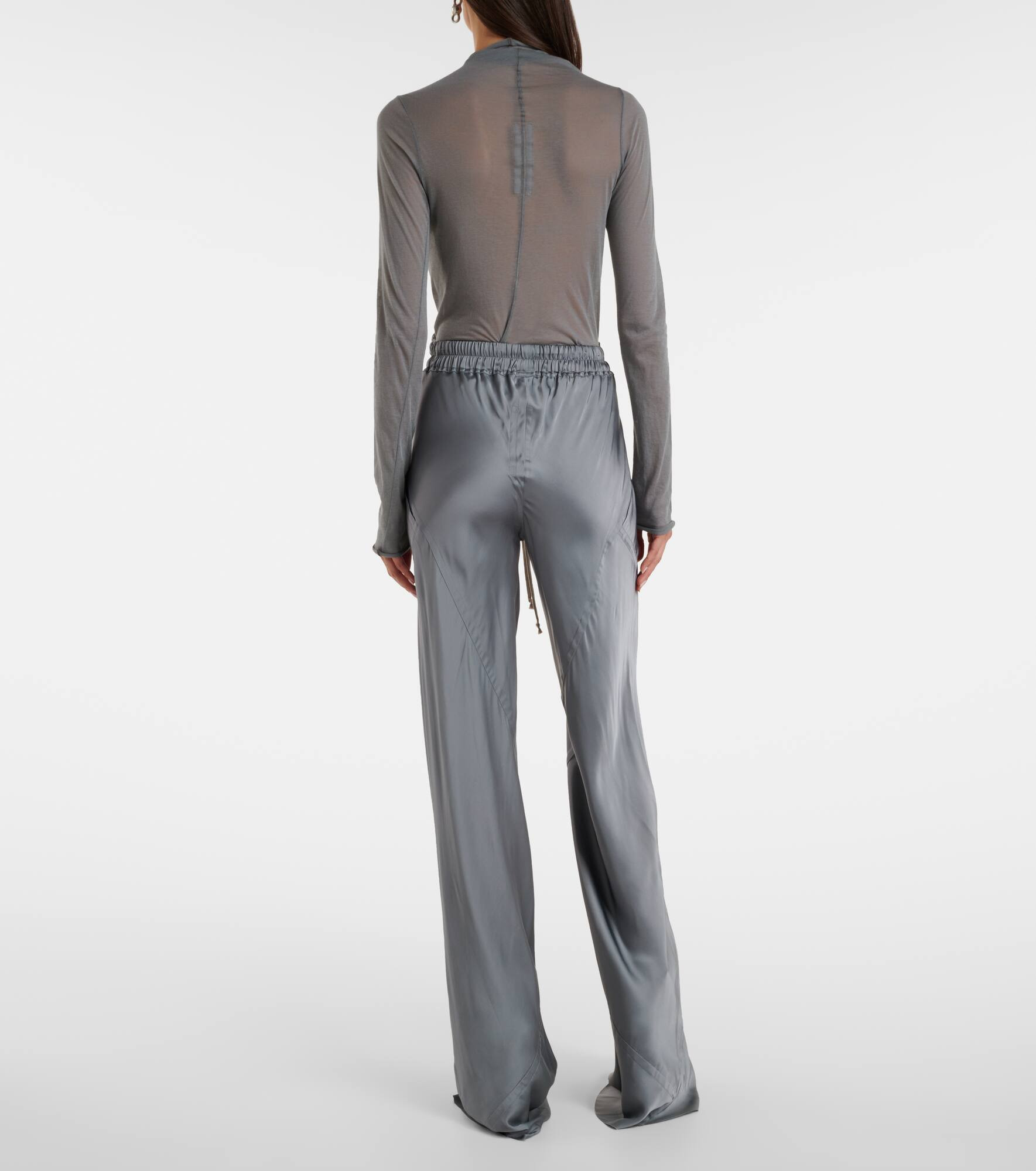 Oversized charmeuse wide-leg pants - 3