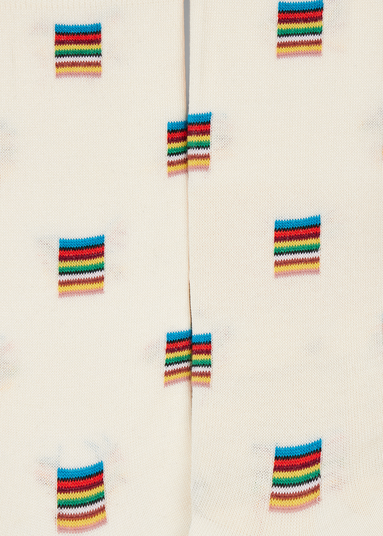 Ecru 'Signature Stripe' Square Socks - 3