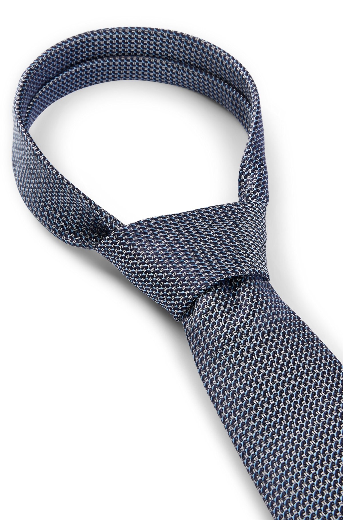 SILK TIE WITH JACQUARD-WOVEN MICRO PATTERN - 6