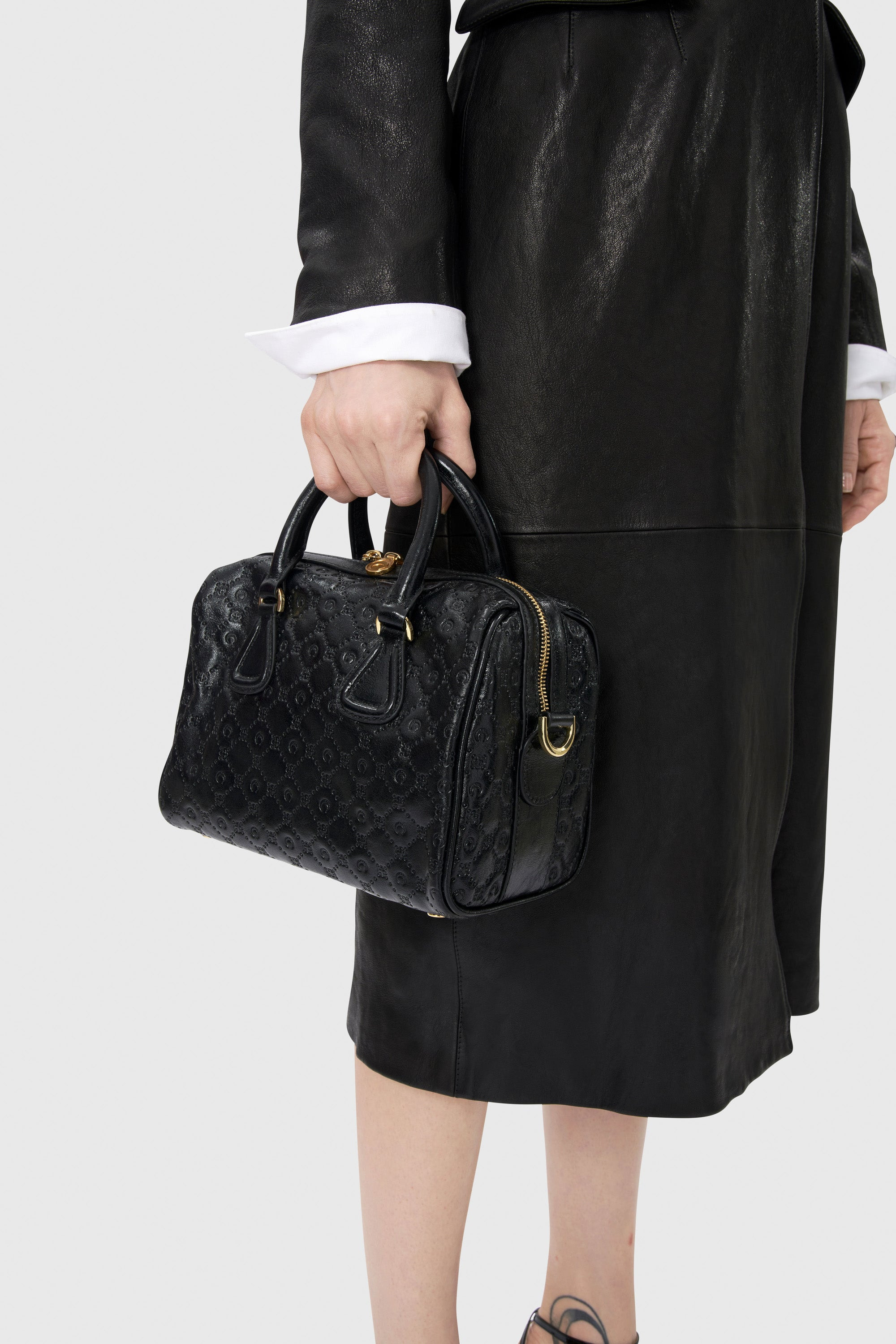 Moonogram Embossed Leather Strike - 4