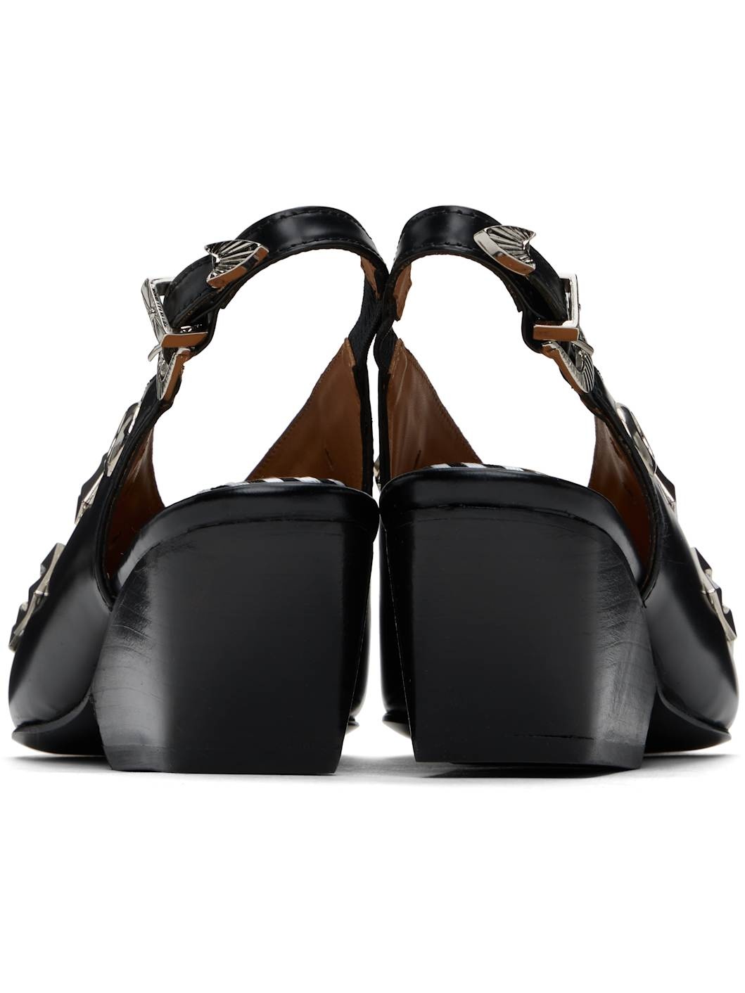 Black Polido Pointed Heels - 2