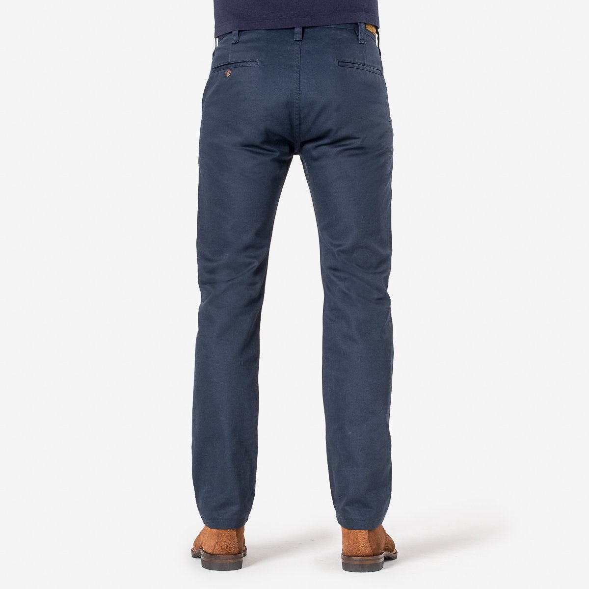 IH-721-NAV 9oz Mercerised Selvedge Cotton Slim Tapered Chinos - Navy - 6