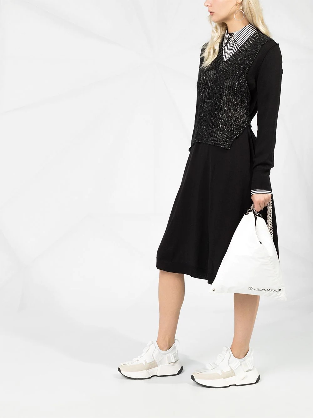 Spliced bib panel dress - 6