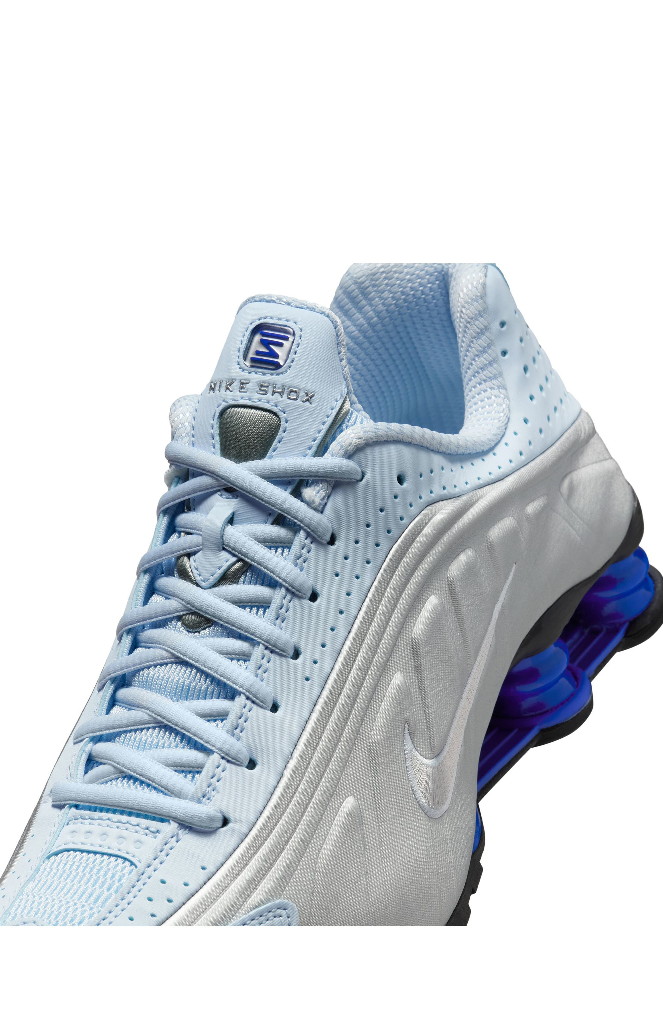 Nike Shox R4 Sneaker in Blue Tint/Silver/Racer Blue at Nordstrom - 9