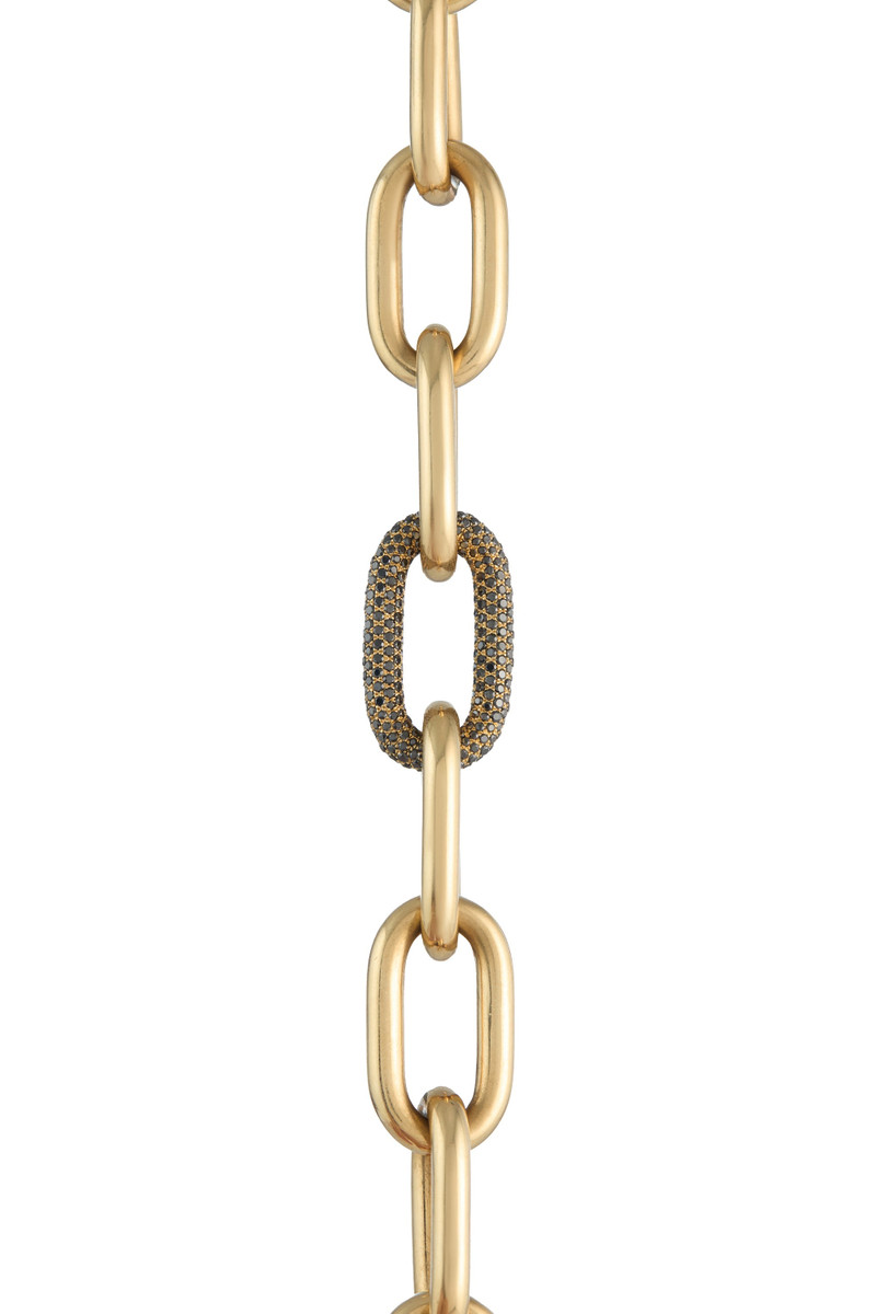 Micro Pave Link Bracelet in 18K Yellow Gold & Black Diamonds (Classic Links) 4