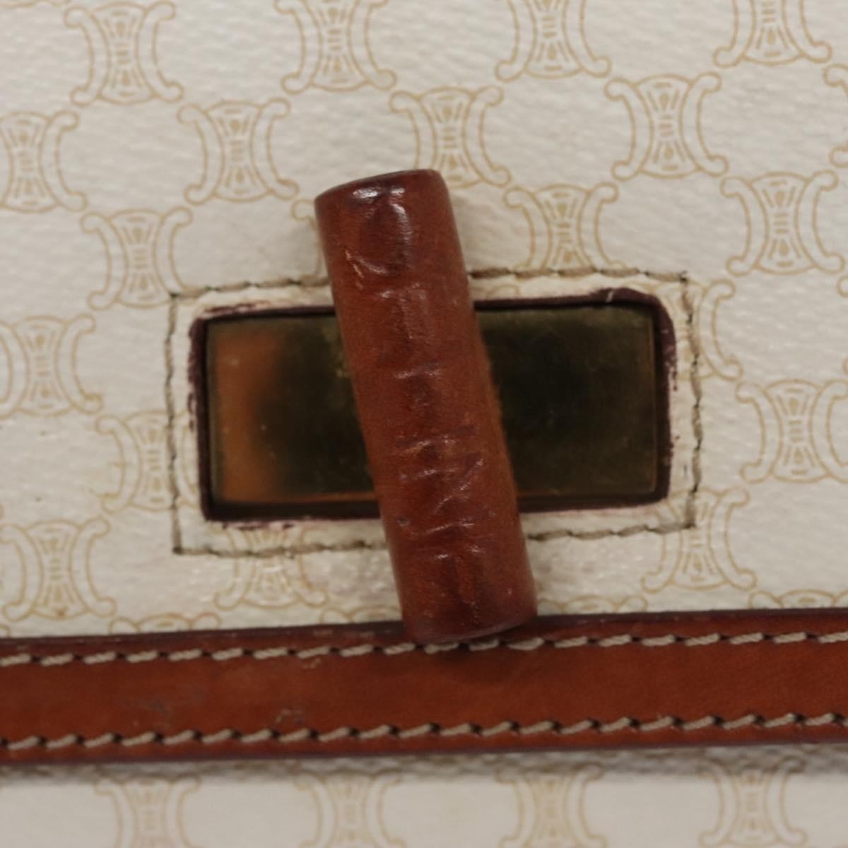 CELINE Macadam Canvas Hand Bag Pvc Leather White - 9
