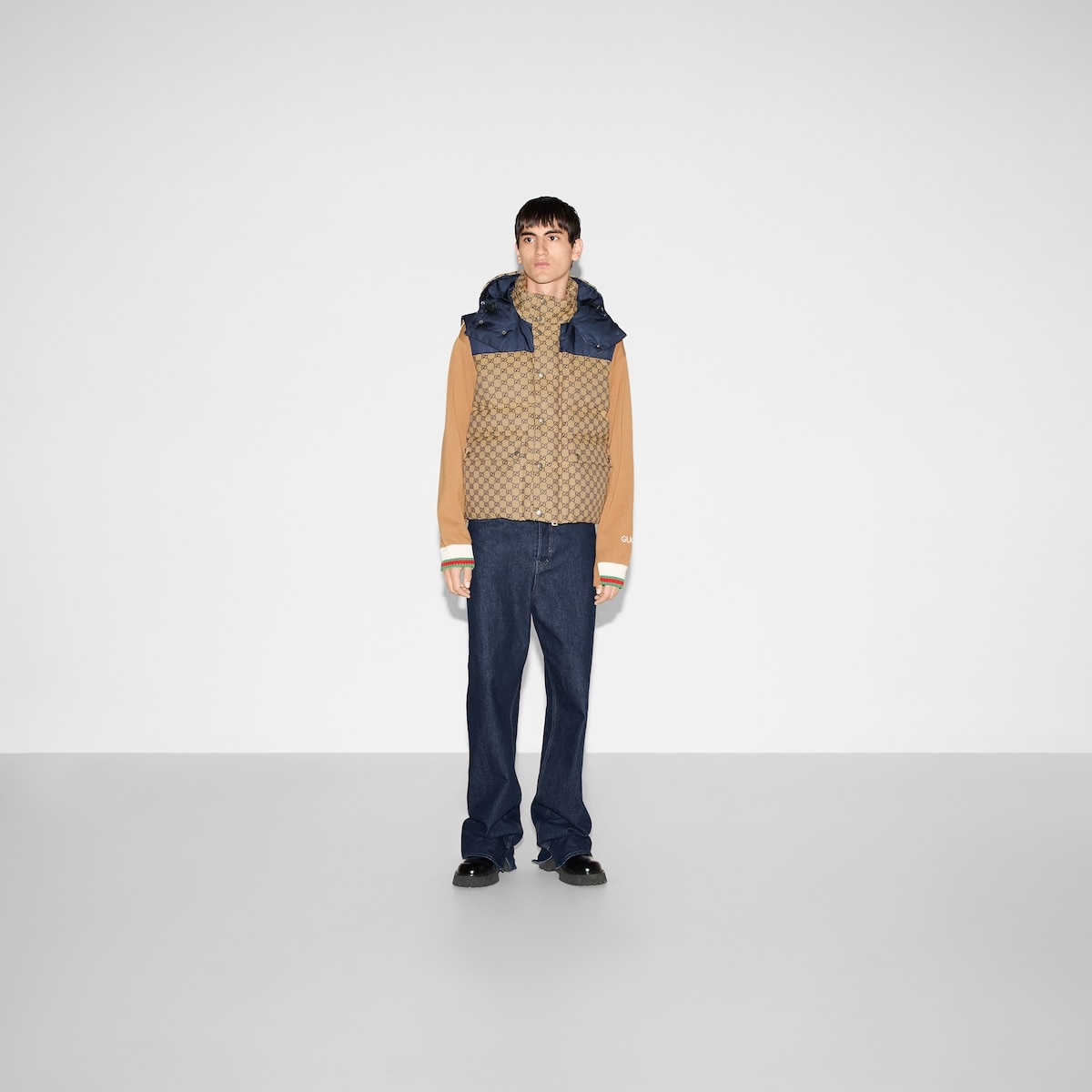 GG canvas down vest with detachable hood - 2