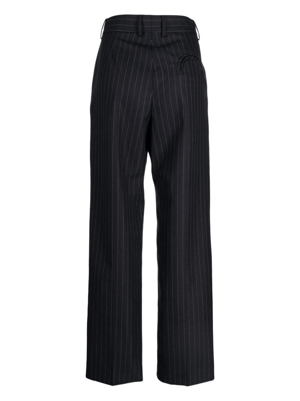 high-waisted pinstripe-pattern wool trousers - 2