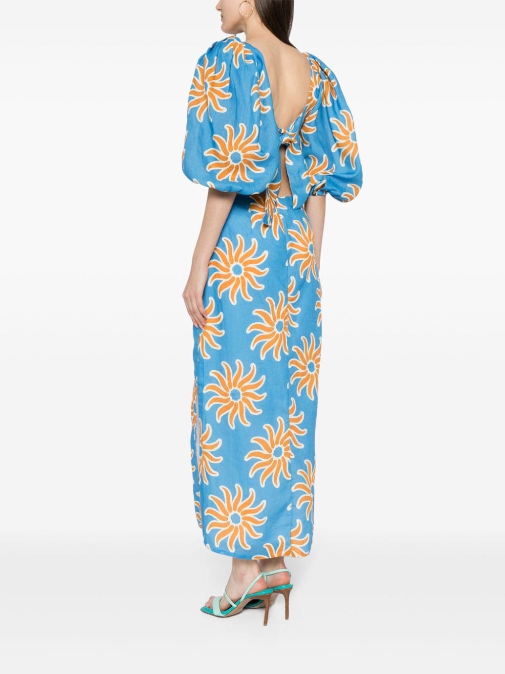 Timbiqui graphic-print linen dress - 4