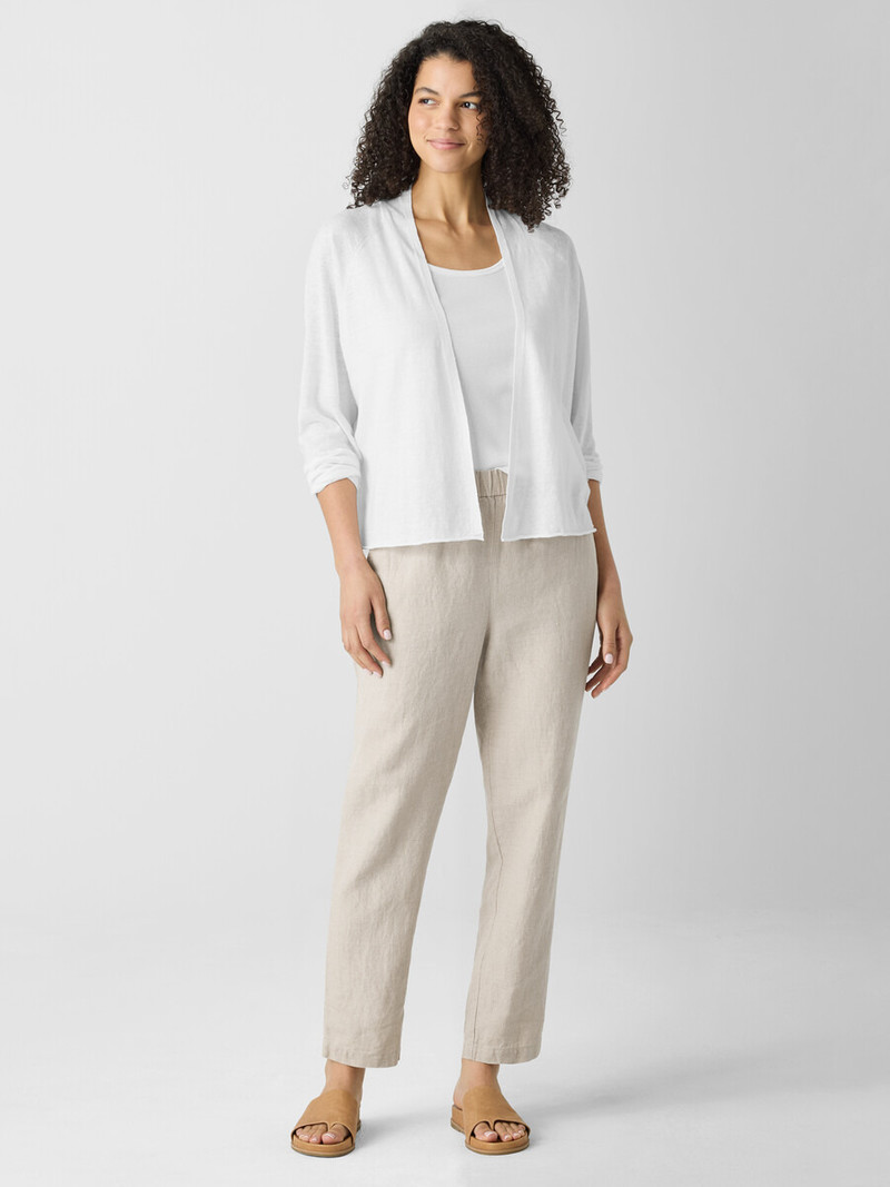 Organic Linen Cotton High Collar Cardigan 3