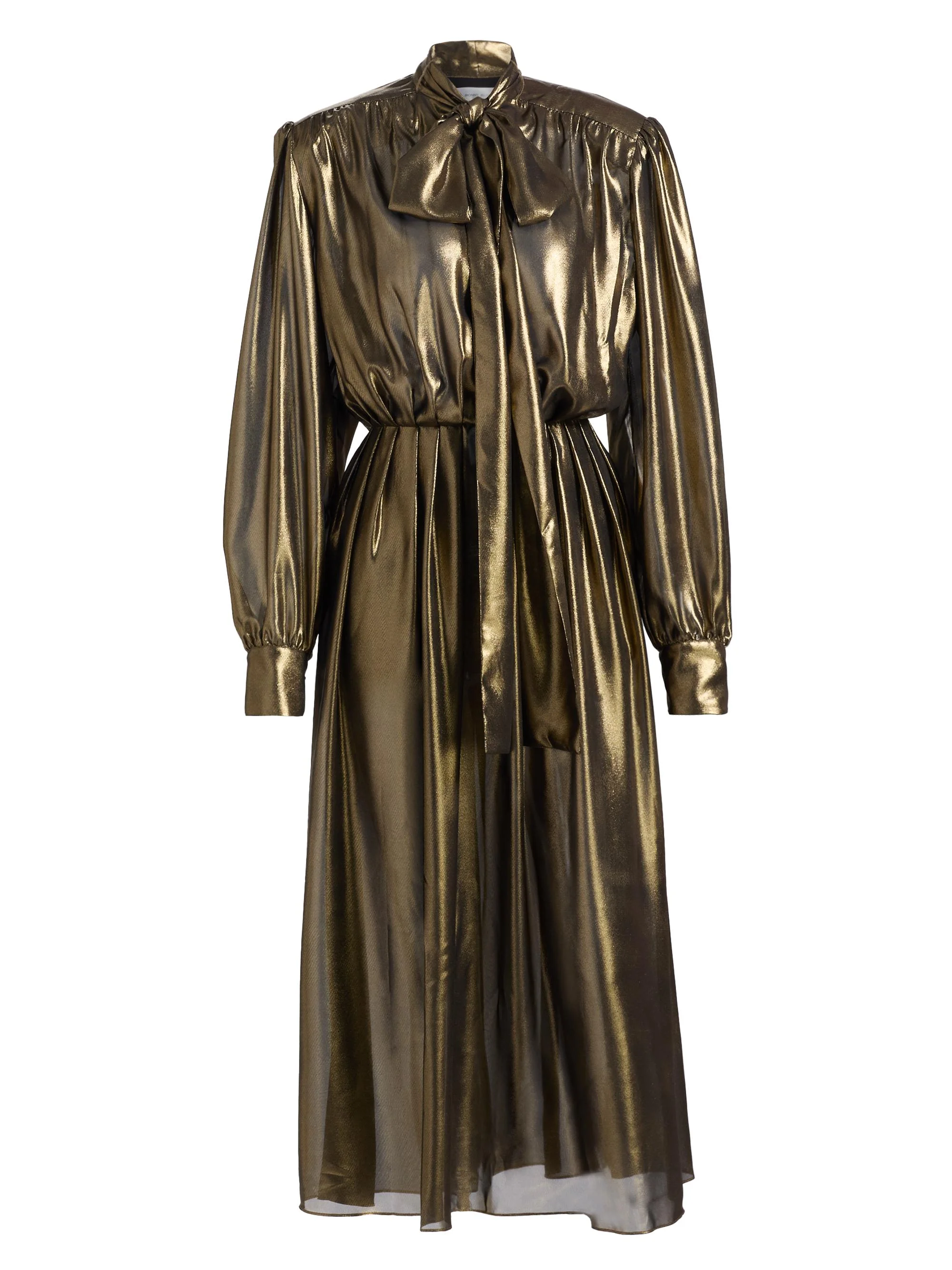 Women's Anora Pleated Metallic Midi-Dress - Gold - 1