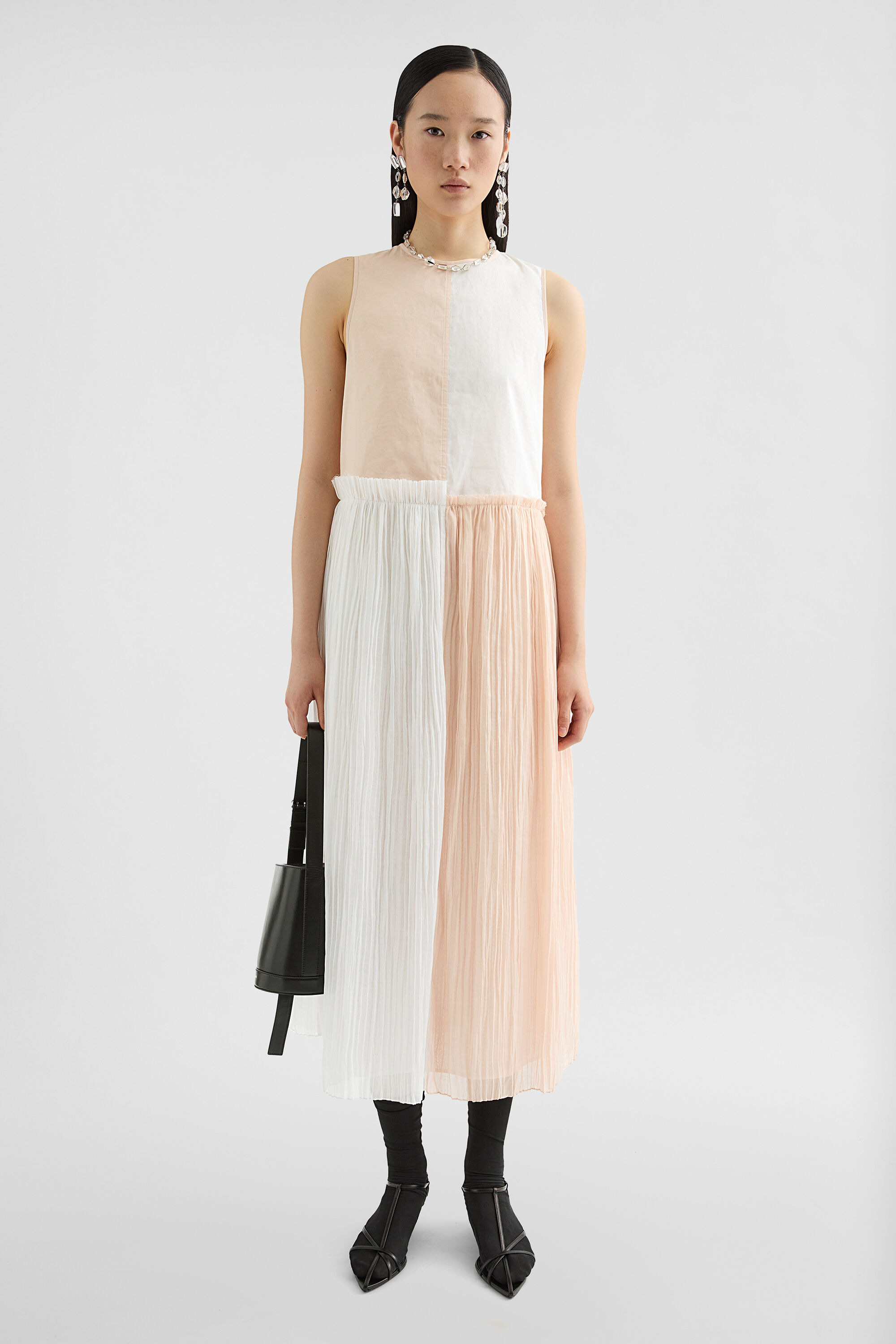 Cotton Muslin Pleated Dress - 2