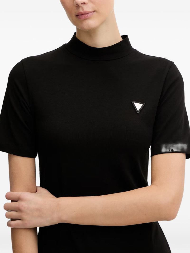triangle-logo high-neck mini dress 4