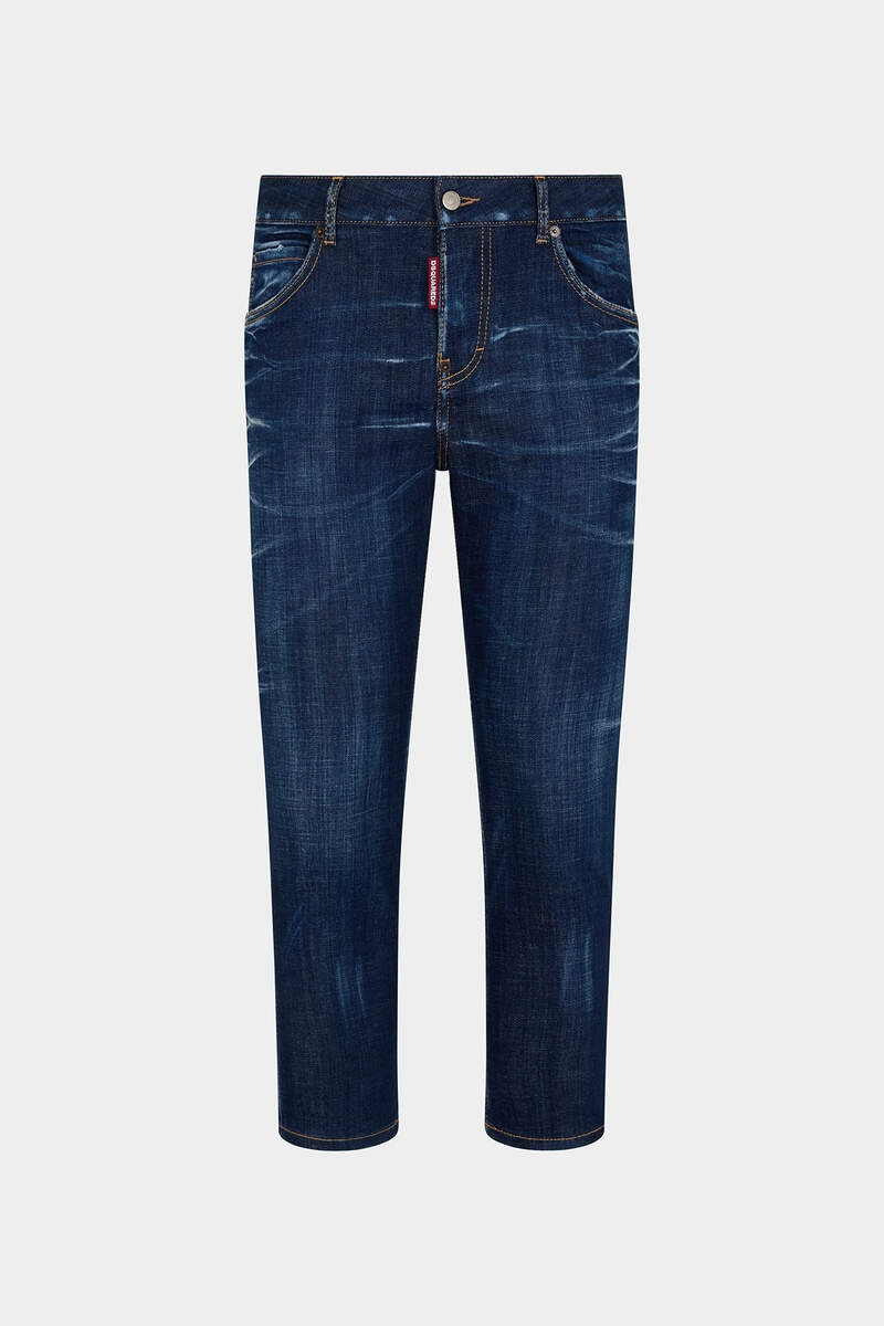 DARK CLEAN WASH COOL GIRL CROPPED JEANS 1