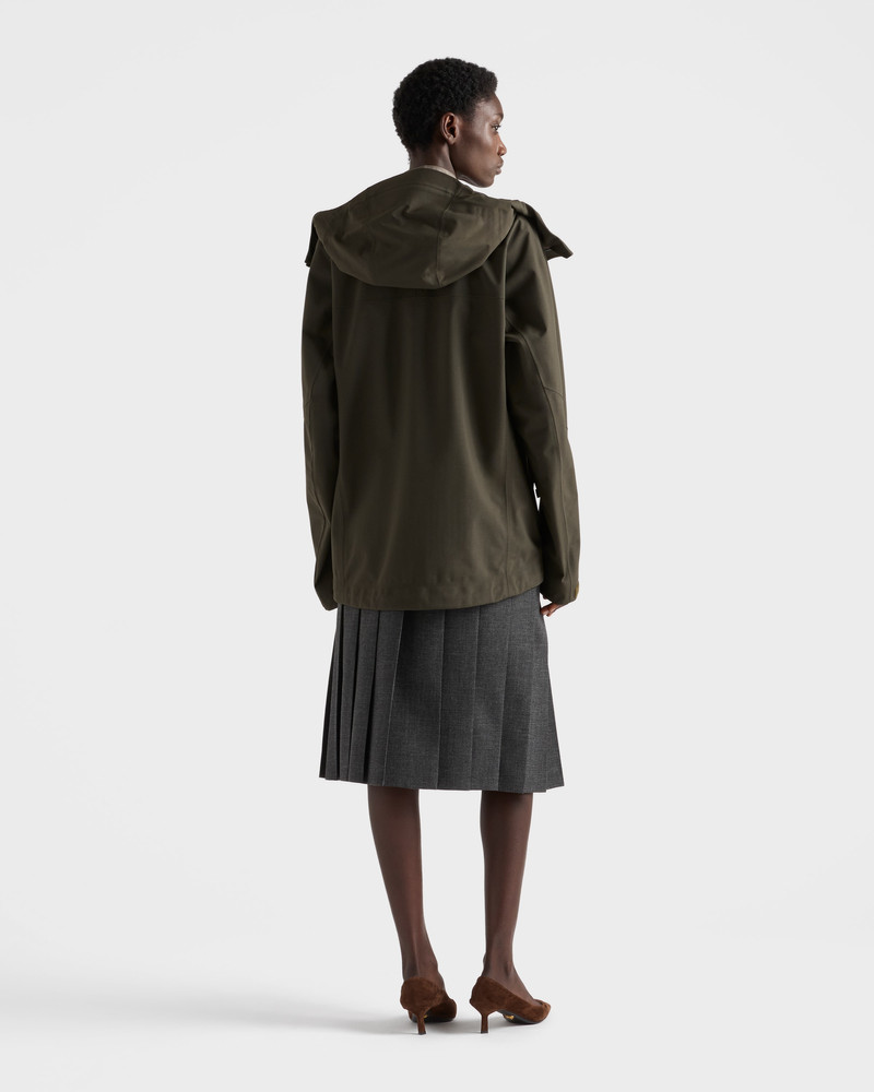 Pleated hopsack and technical fabric skirt 5