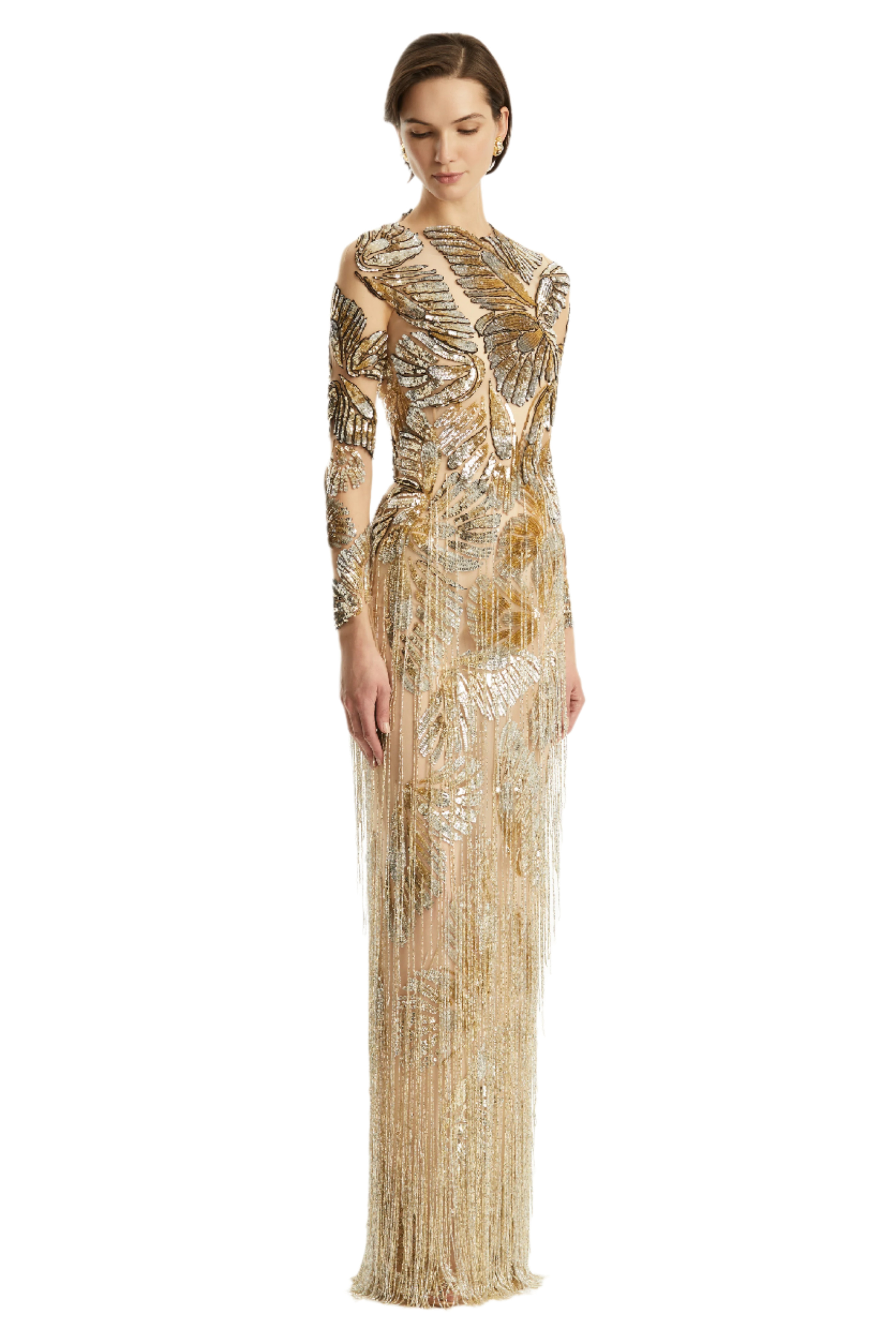 BUTTERFLY EMBROIDERED TULLE GOWN - 2