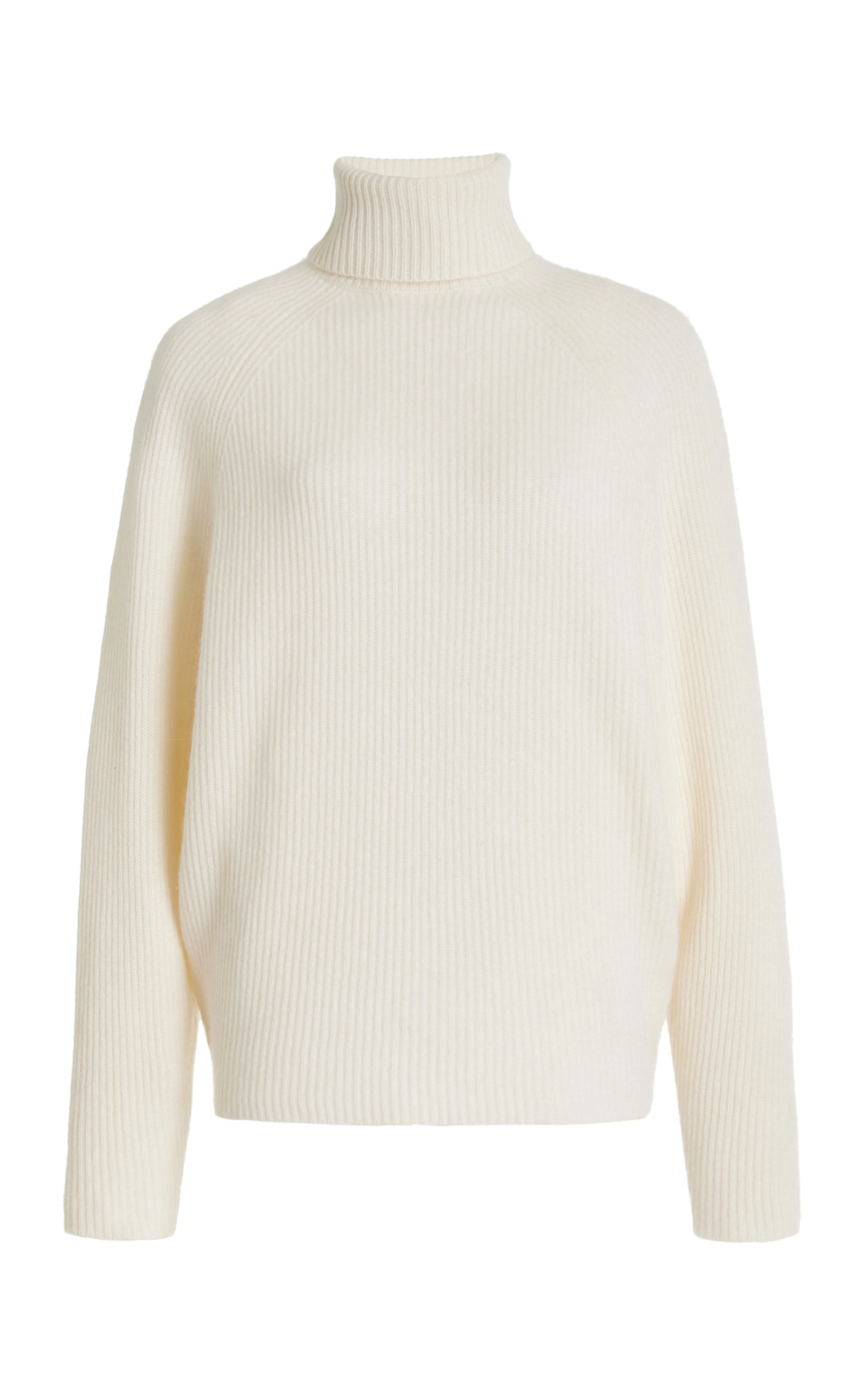 Wigman Knit Turtleneck Sweater in Ivory Cashmere - 1