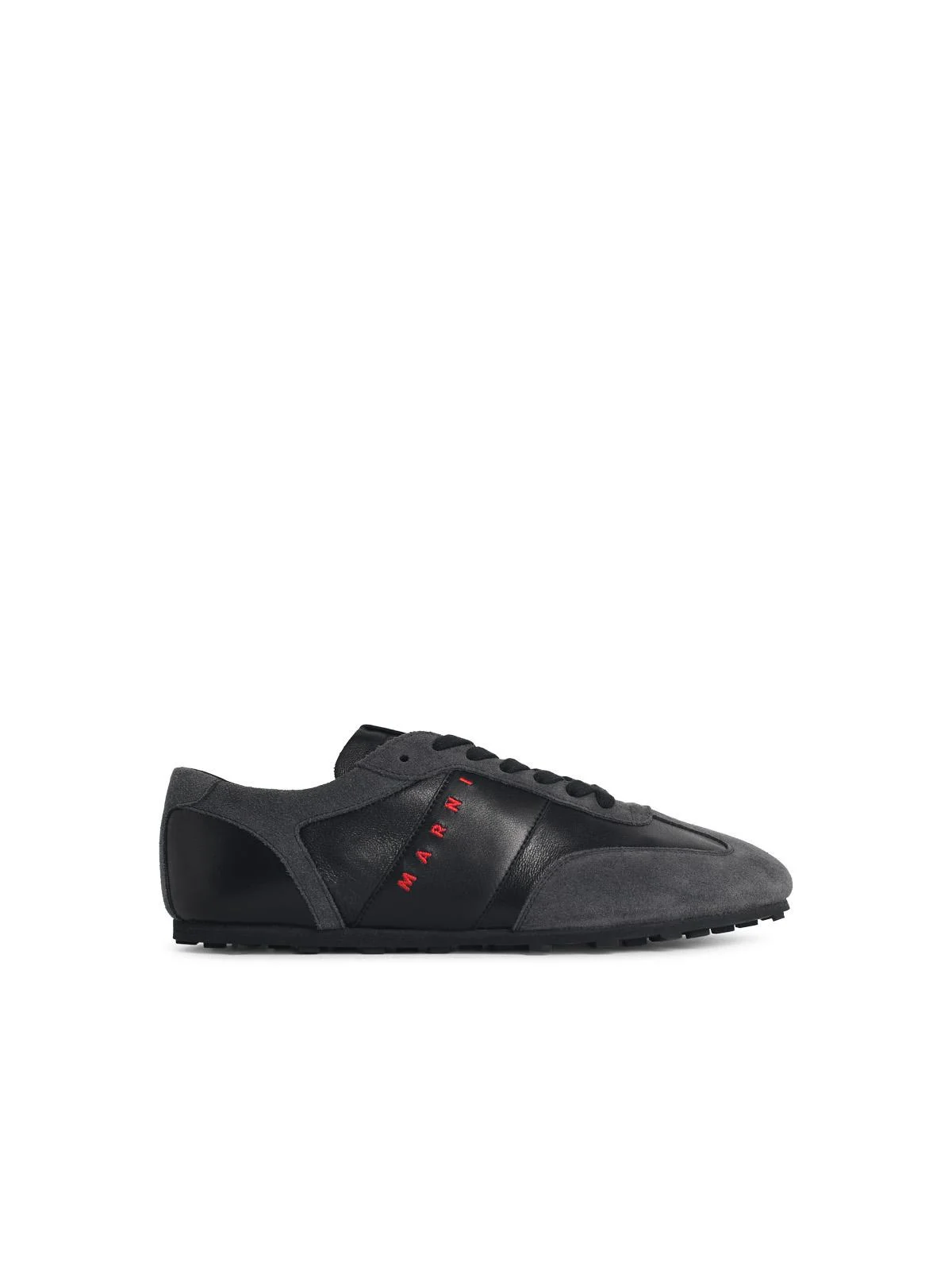 Marni 'SOFTY Soccer' Black and Grey Leather Sneakers - 1
