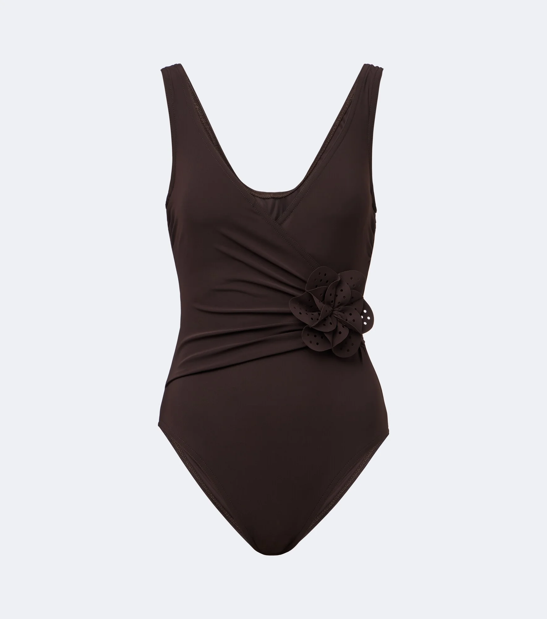 Rosetta floral-appliqué gathered swimsuit - 1