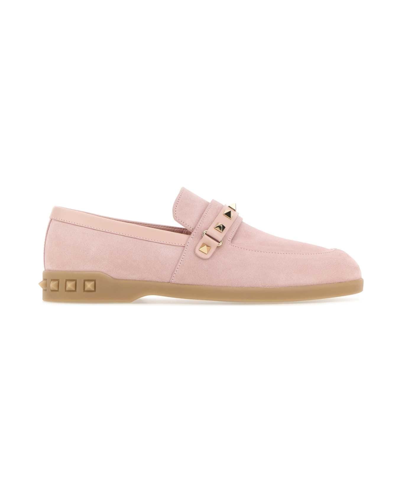 Pastel Pink Suede Leisure Flows Loafers - 1