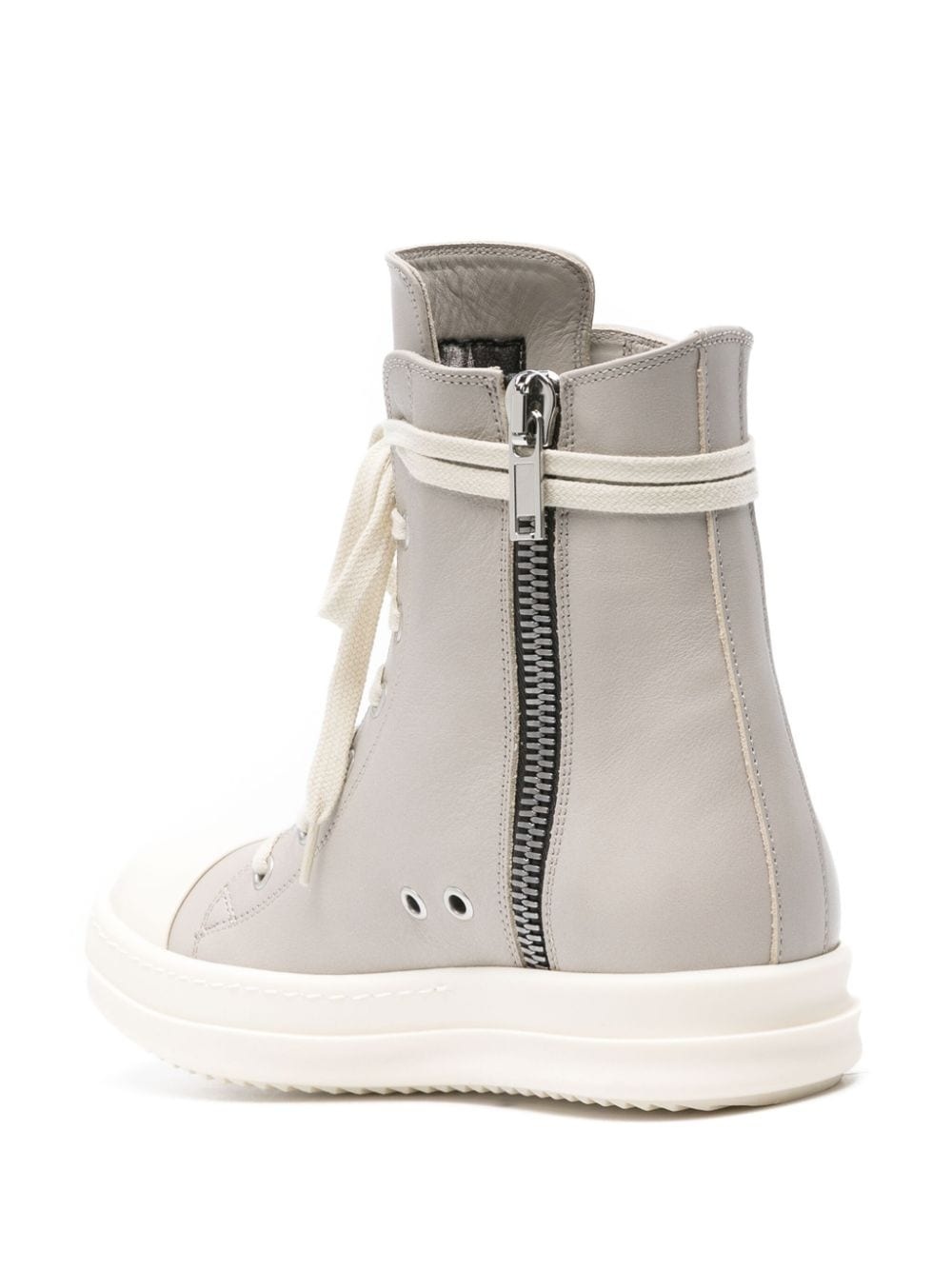 high-top leather sneakers - 3