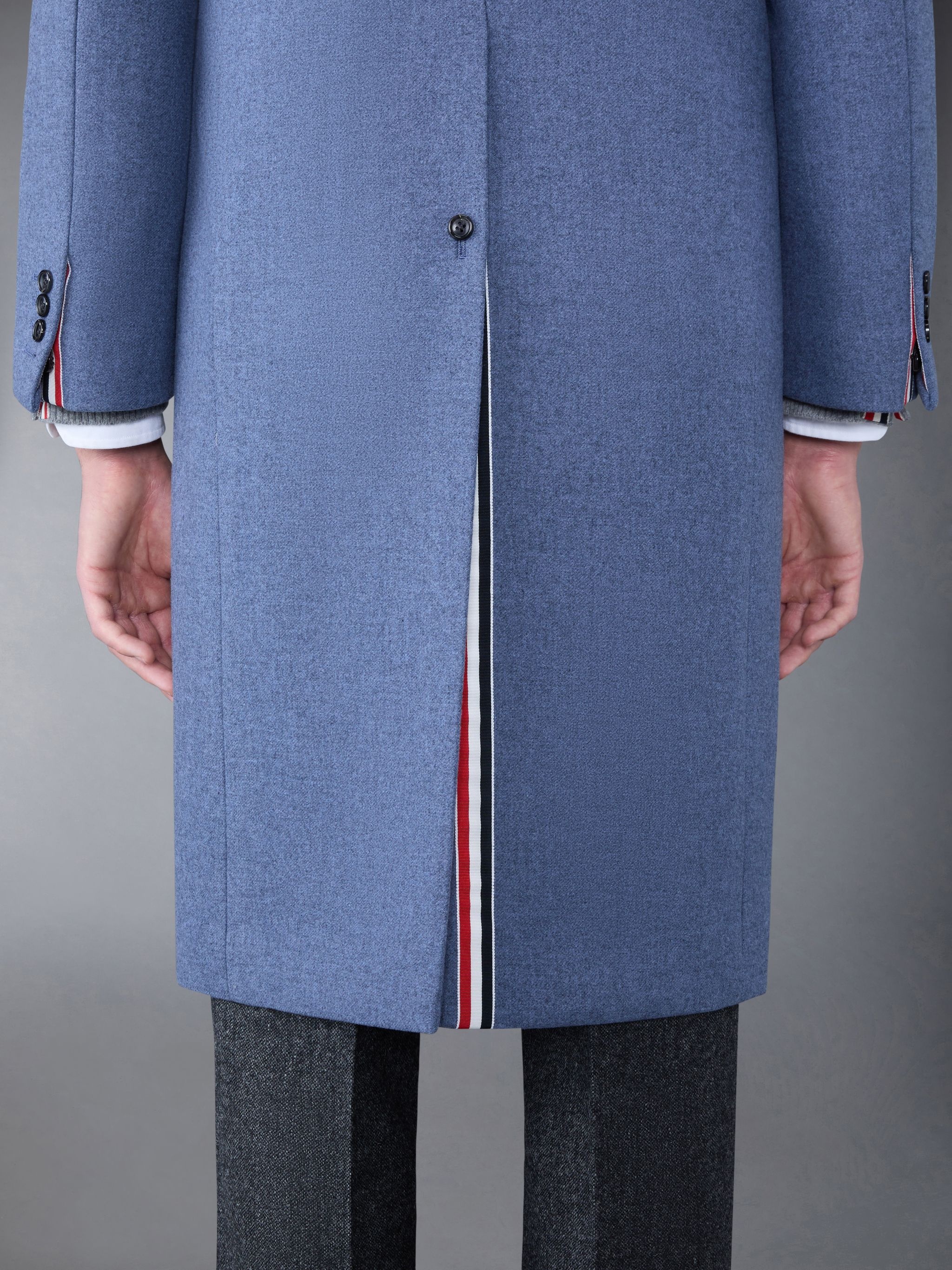 Double Face Melton Single Breasted Overcoat - 6