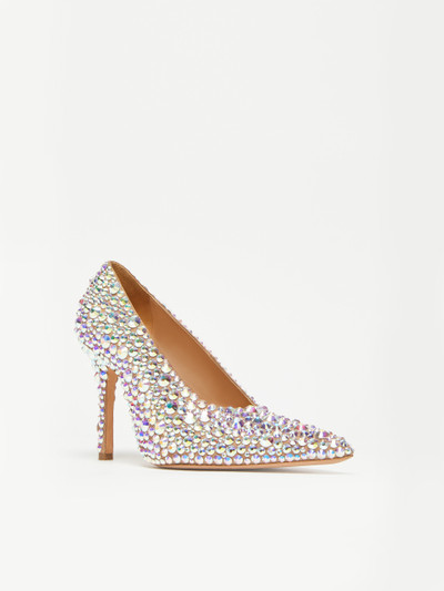 Max Mara ALBANY Crystal-adorned suede court shoes outlook