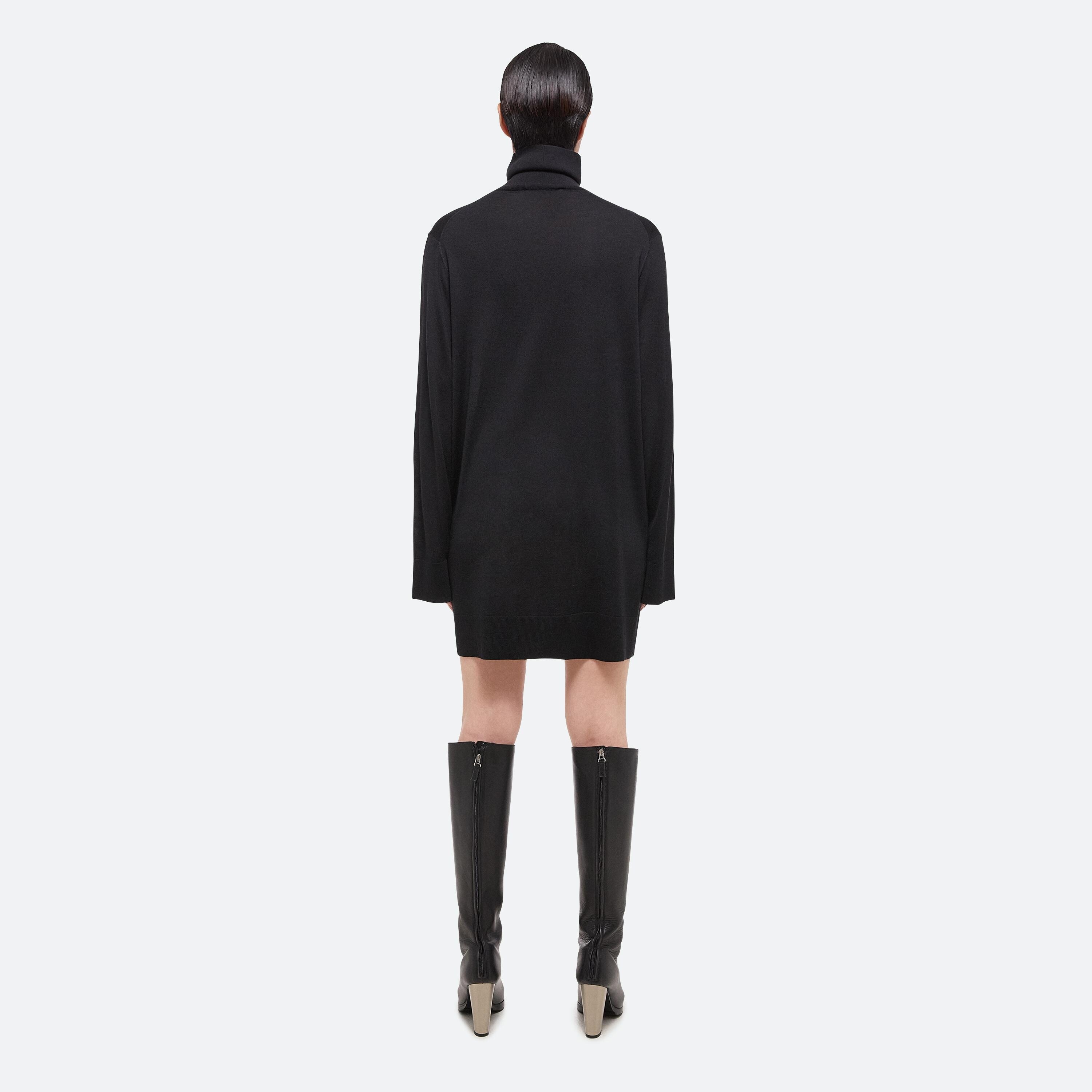 WOOL-SILK TURTLENECK DRESS - 5
