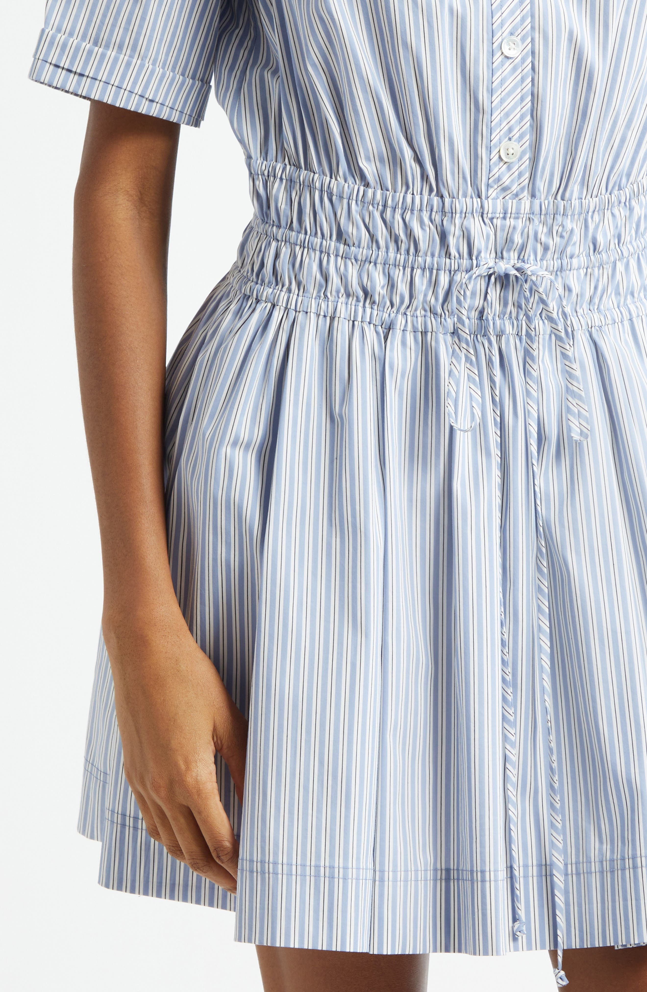 Veronica Beard Susan Stripe Cotton Blend Shirtdress in Blue Multi at Nordstrom - 4