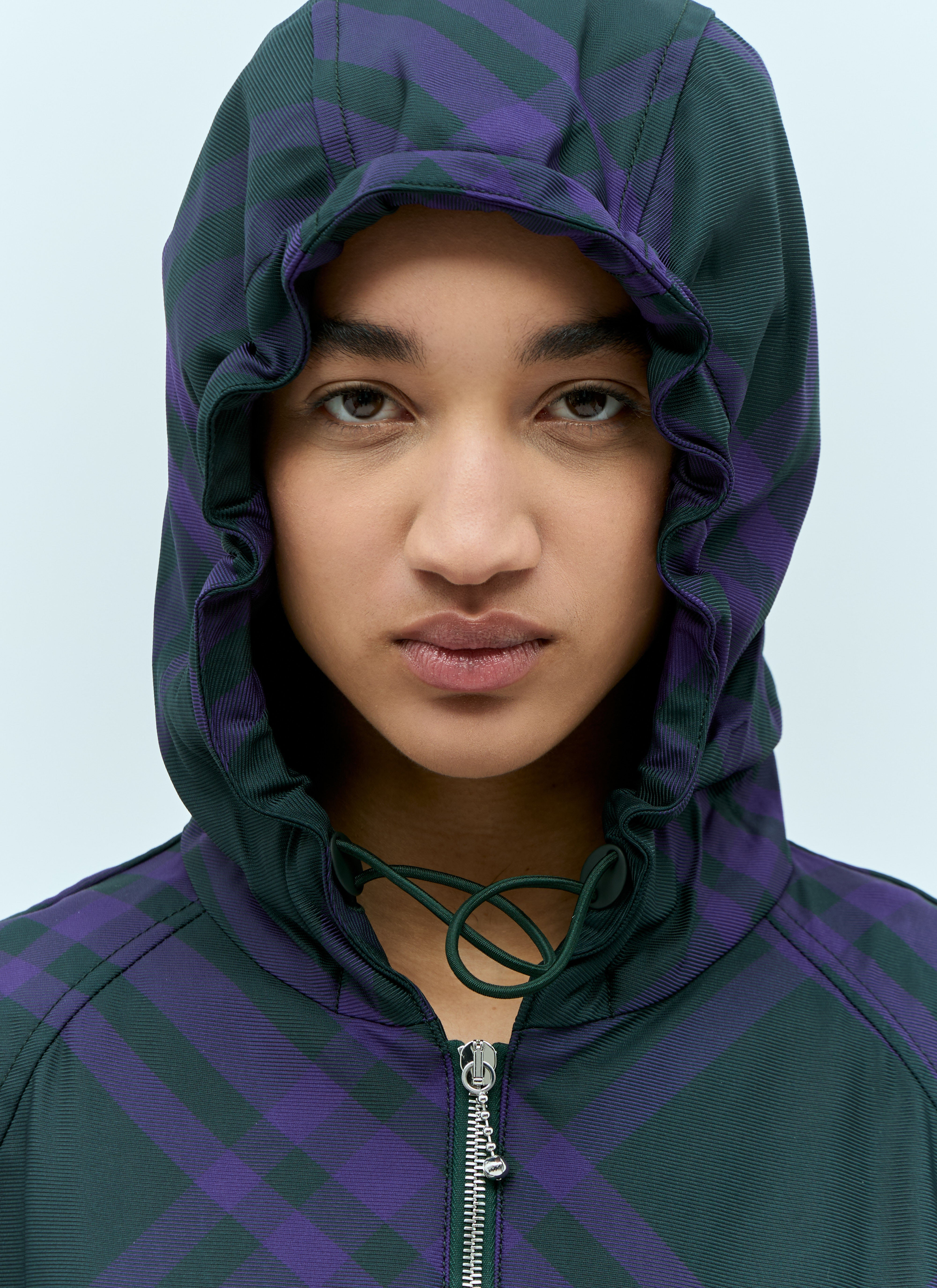 Burberry Women Check Nylon-Twill Windbreaker Jacket - 5