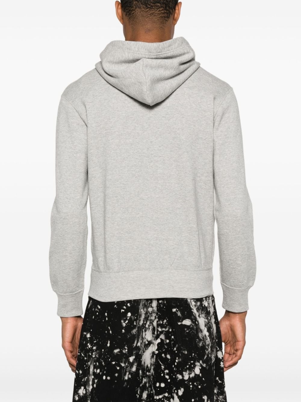 mélange-effect cotton hoodie - 5