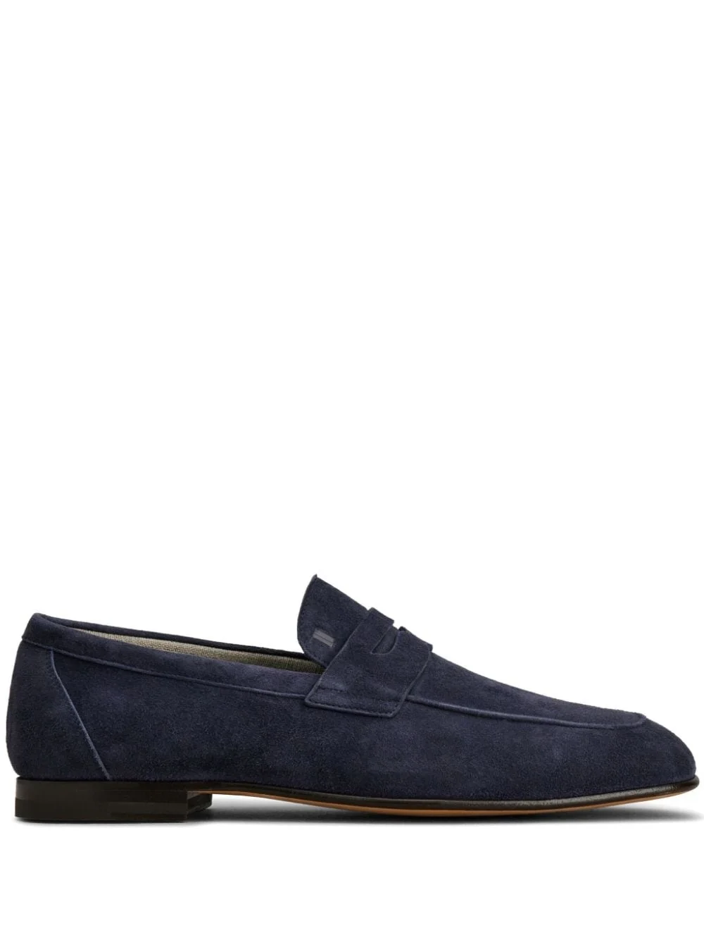 flat rubber sole suede loafers - 1