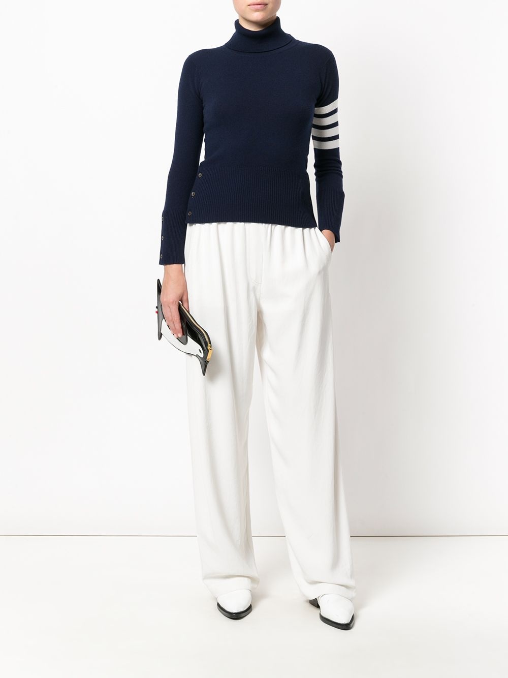 striped turtleneck sweater - 2