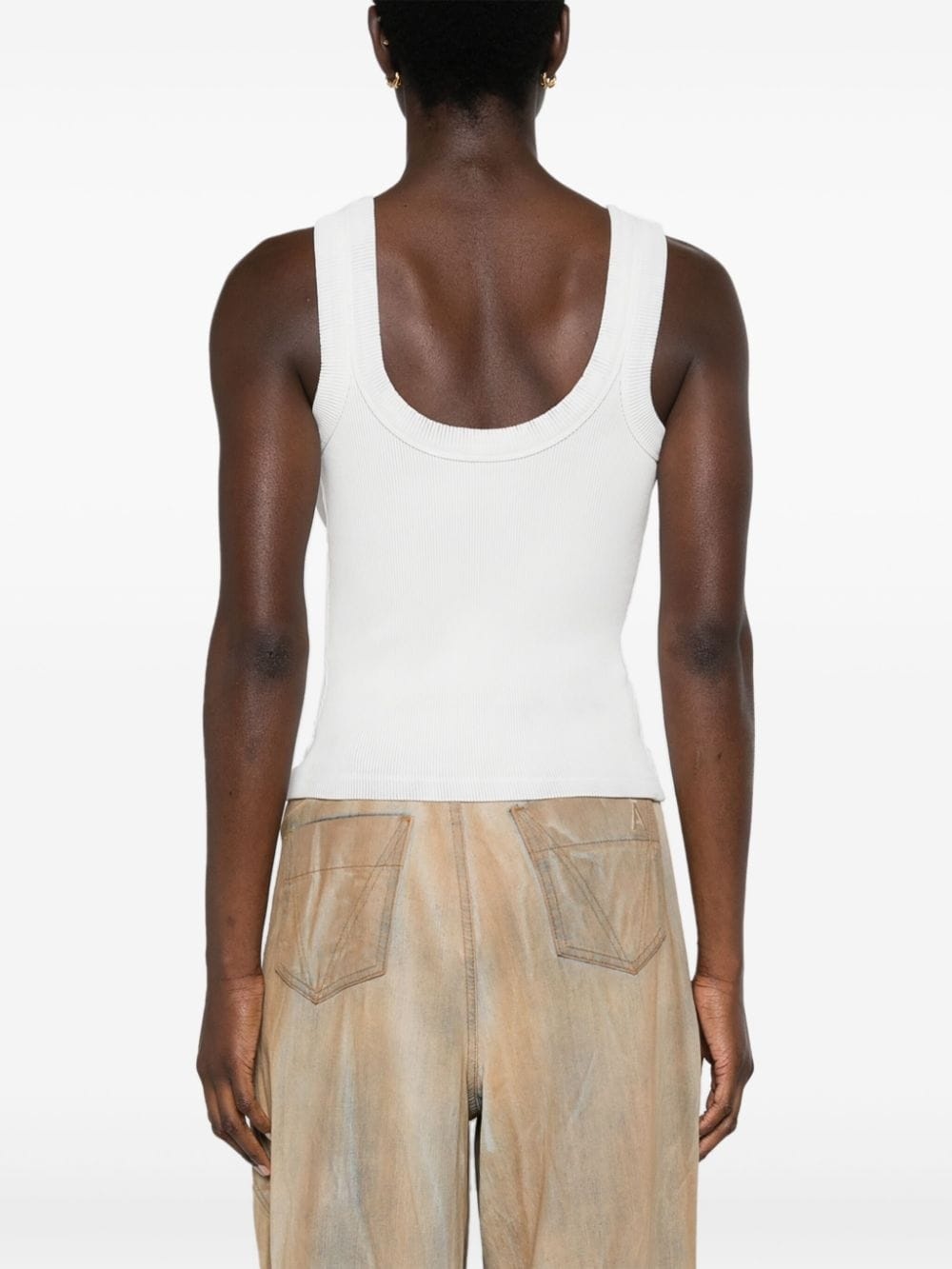 logo-appliquÃ© ribbed tank top - 4