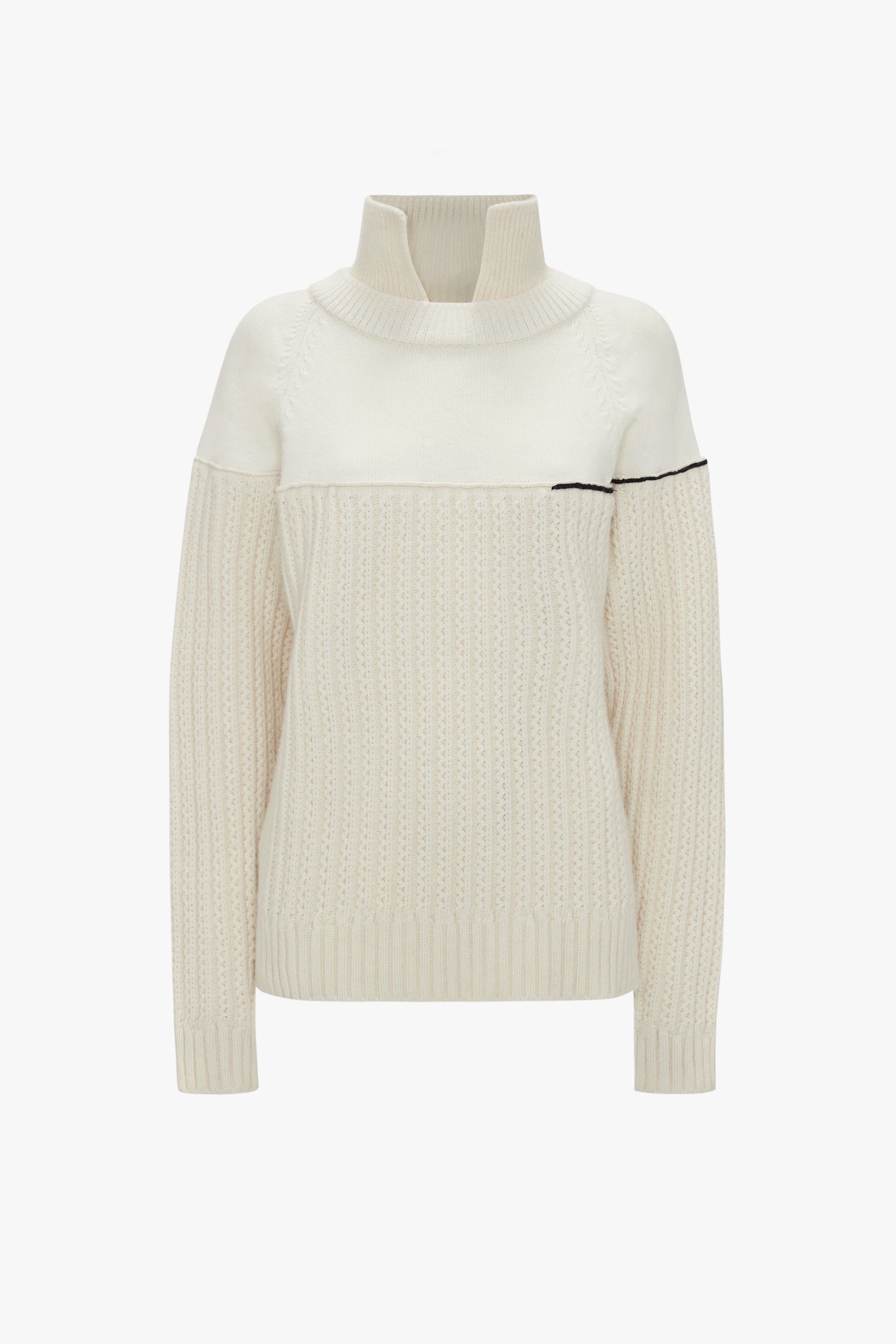 Collar Detail Jumper In Natural - 1