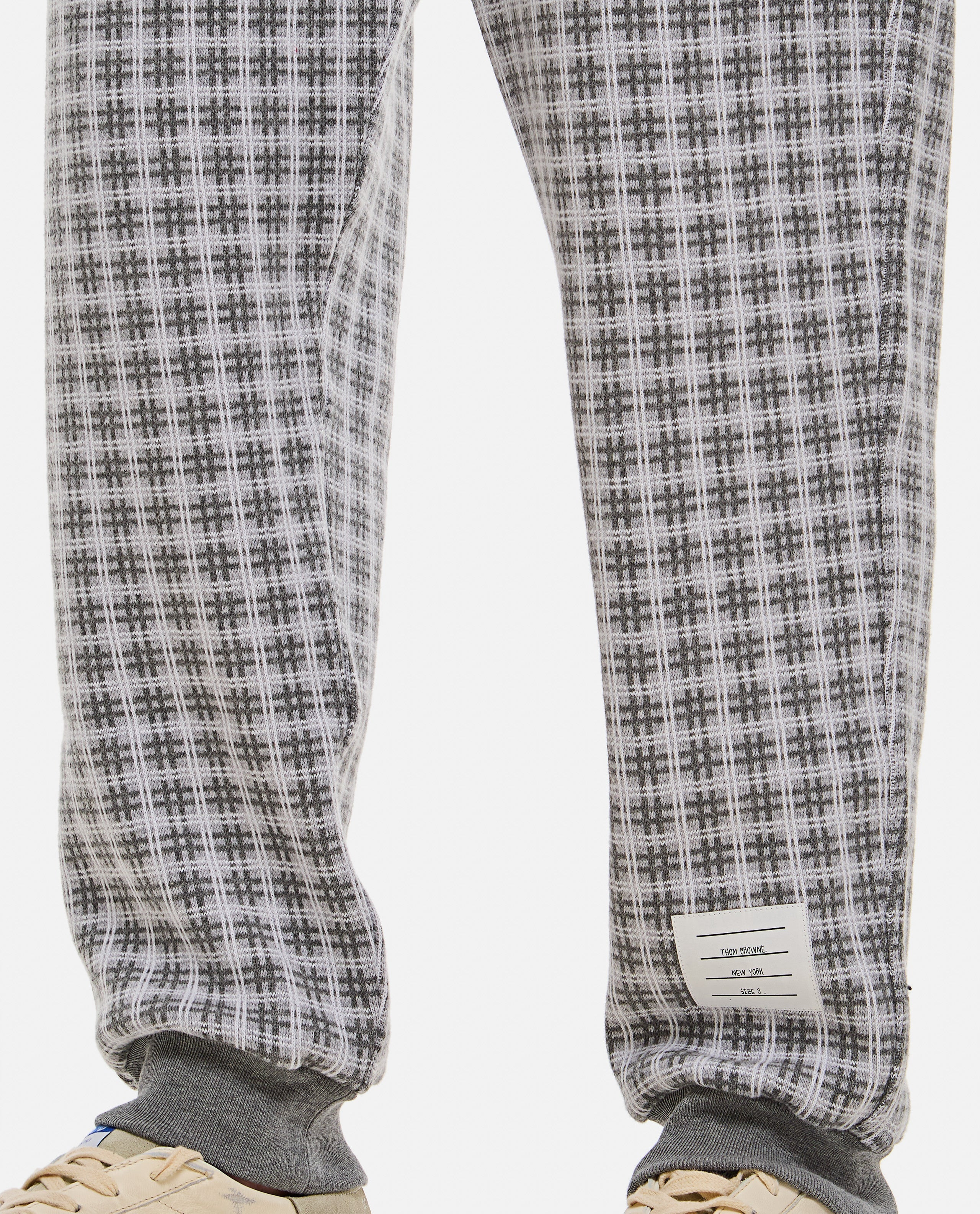 Thom Browne Men Check 4 Bar Cotton Sweatpants - 4