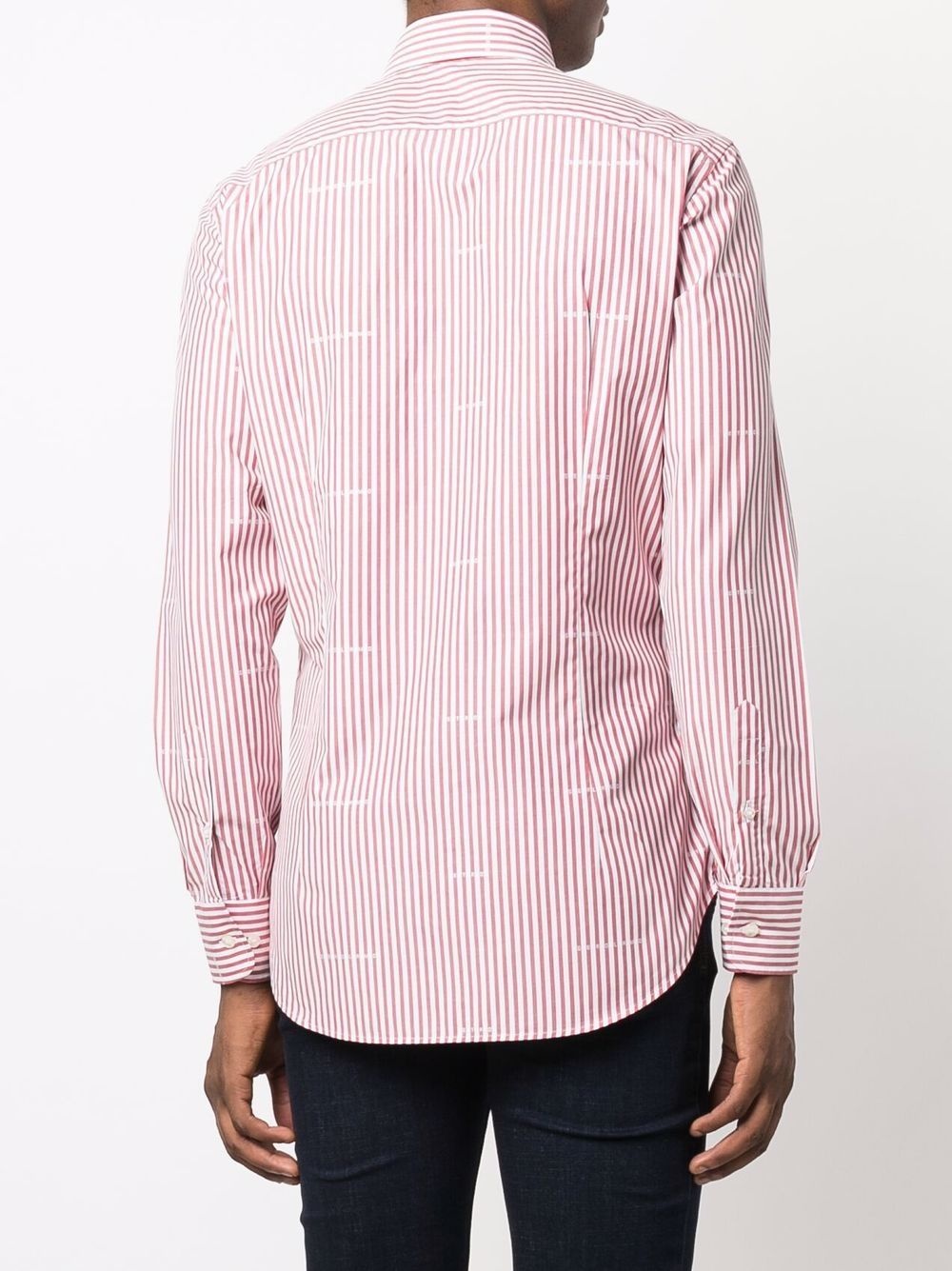 pinstripe embroidered logo shirt - 4