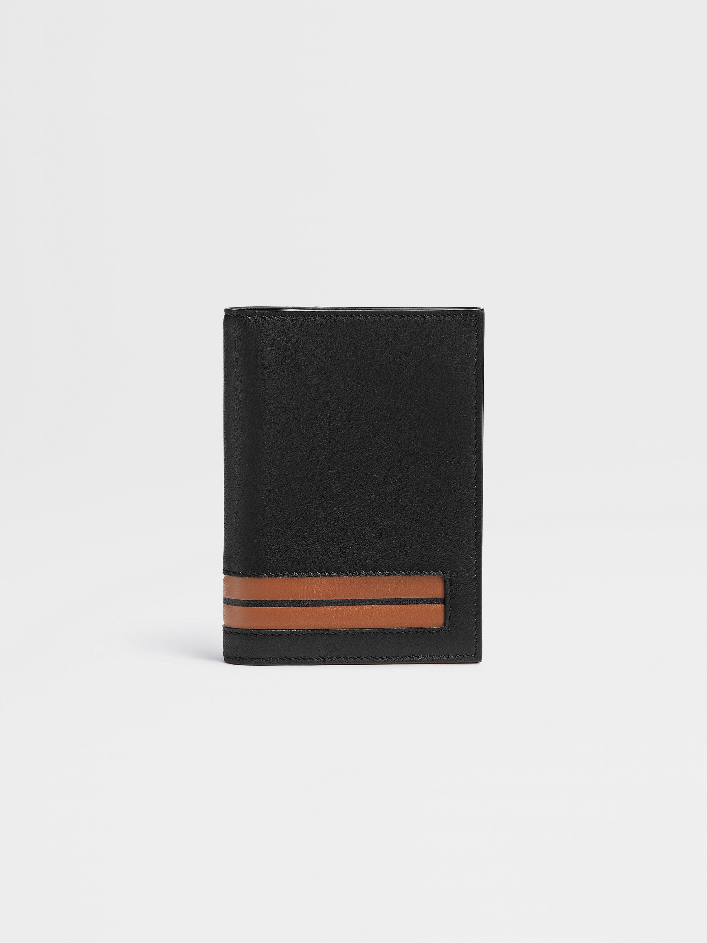 BLACK LEATHER PASSPORT CASE - 1