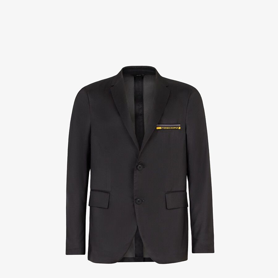 Black tech silk blazer - 1