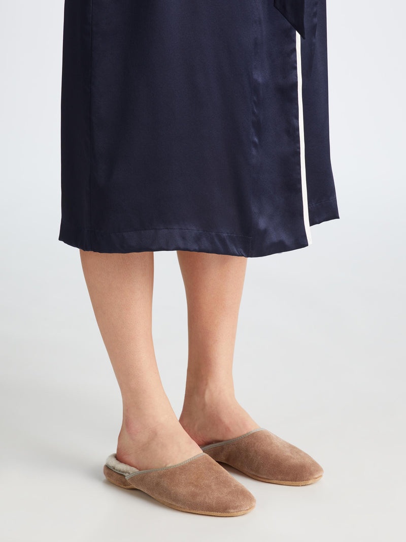 Women's Mule Slippers Imogen Suede Sheepskin Camel - 3