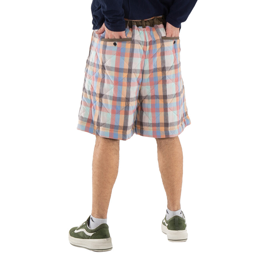 Sacai Men's Multi Plaid Quilted Shorts - 4