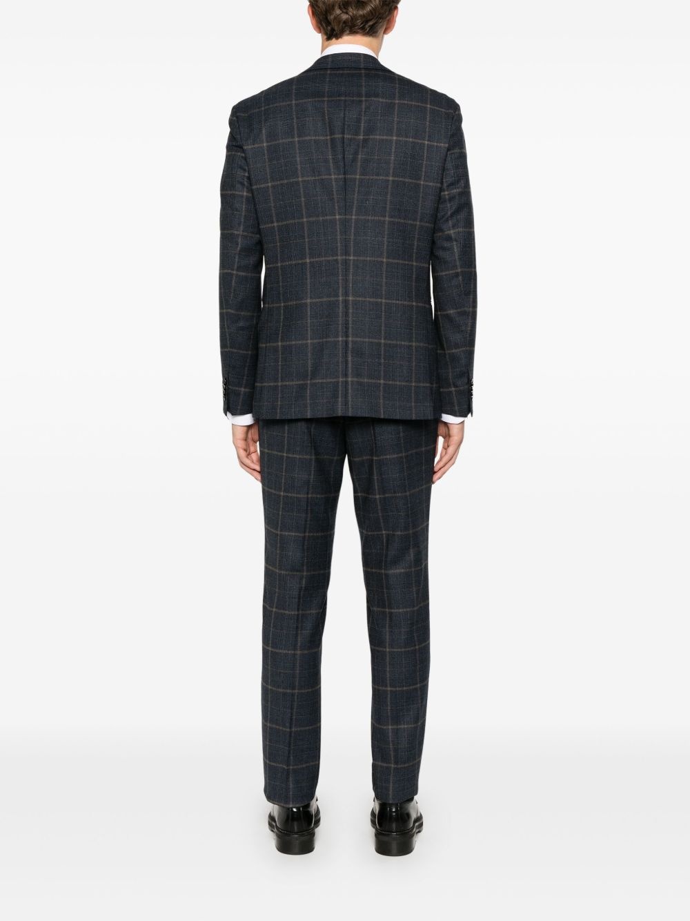 checked stretch-wool suit - 3