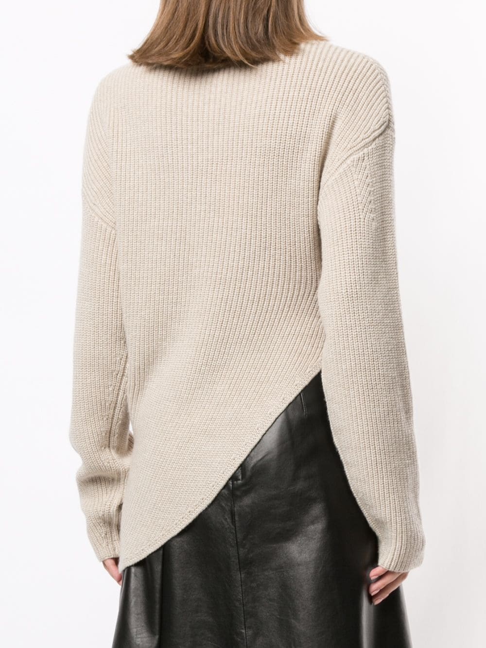 asymmetrical wool turtleneck jumper - 4