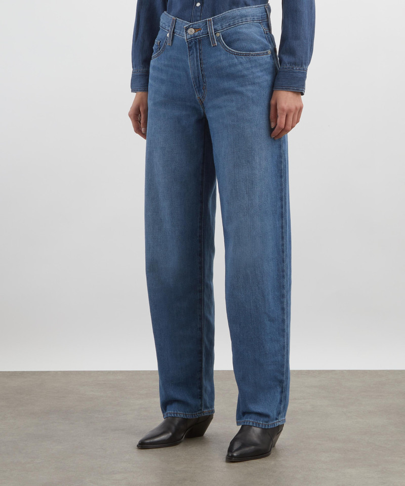 Levi's Baggy Dad Linen-Denim Jeans in Heavy Check outlook