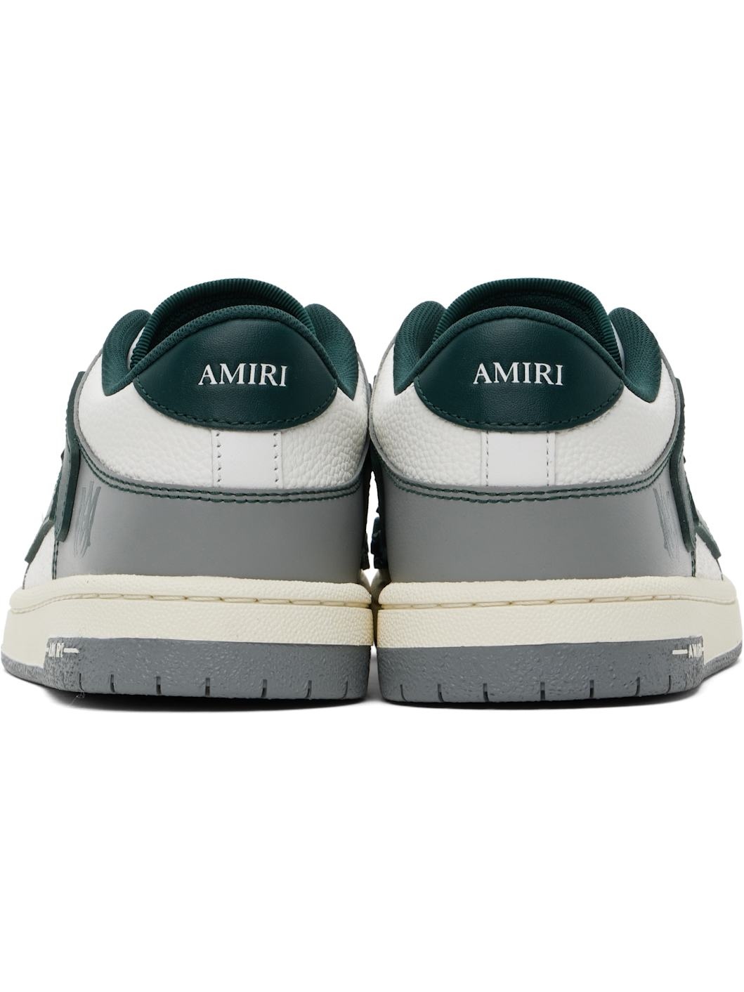 Gray & Green Varsity Skel Top Low Sneakers - 2