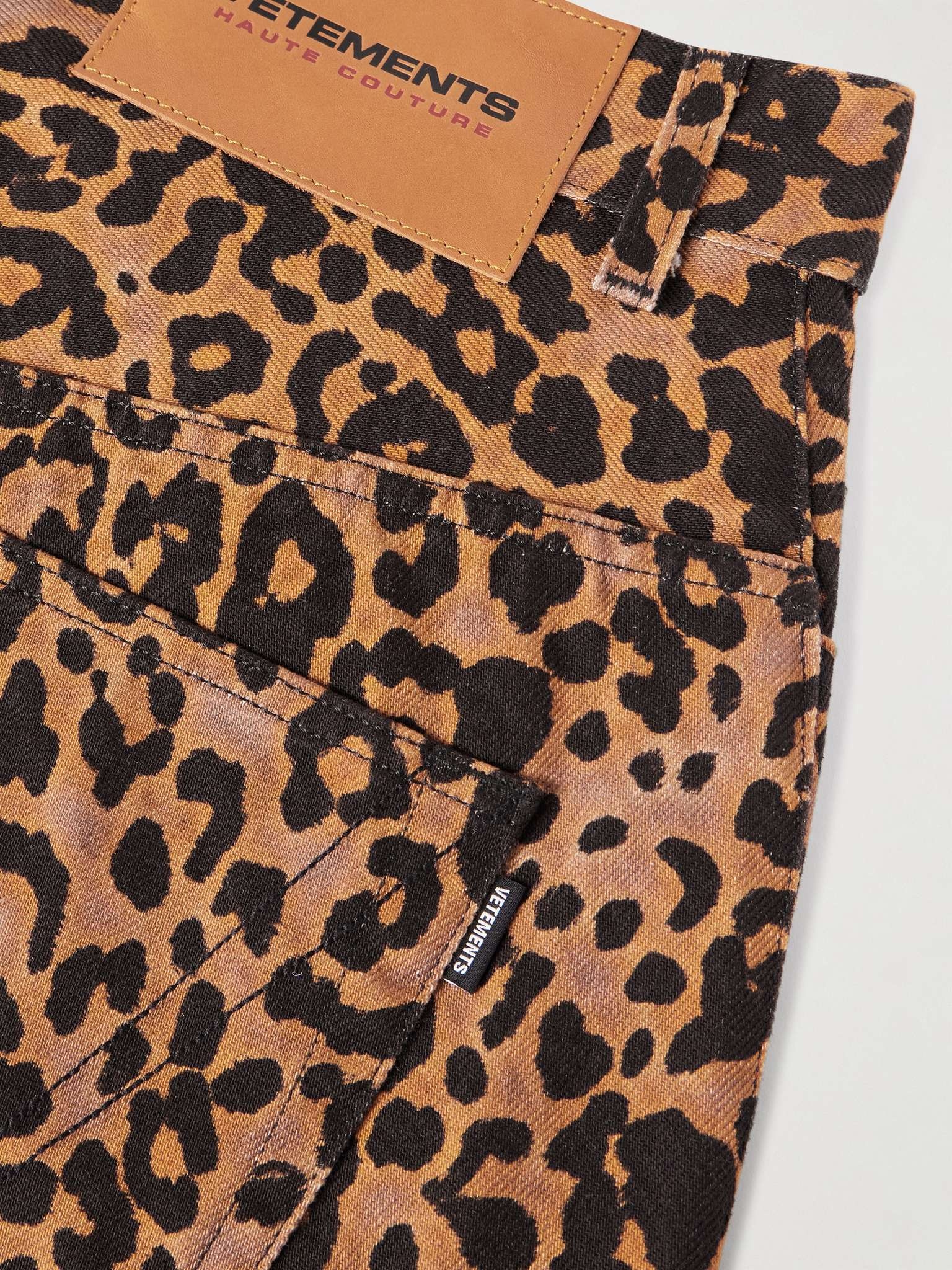 Wide-Leg Leopard-Print Jeans - 5
